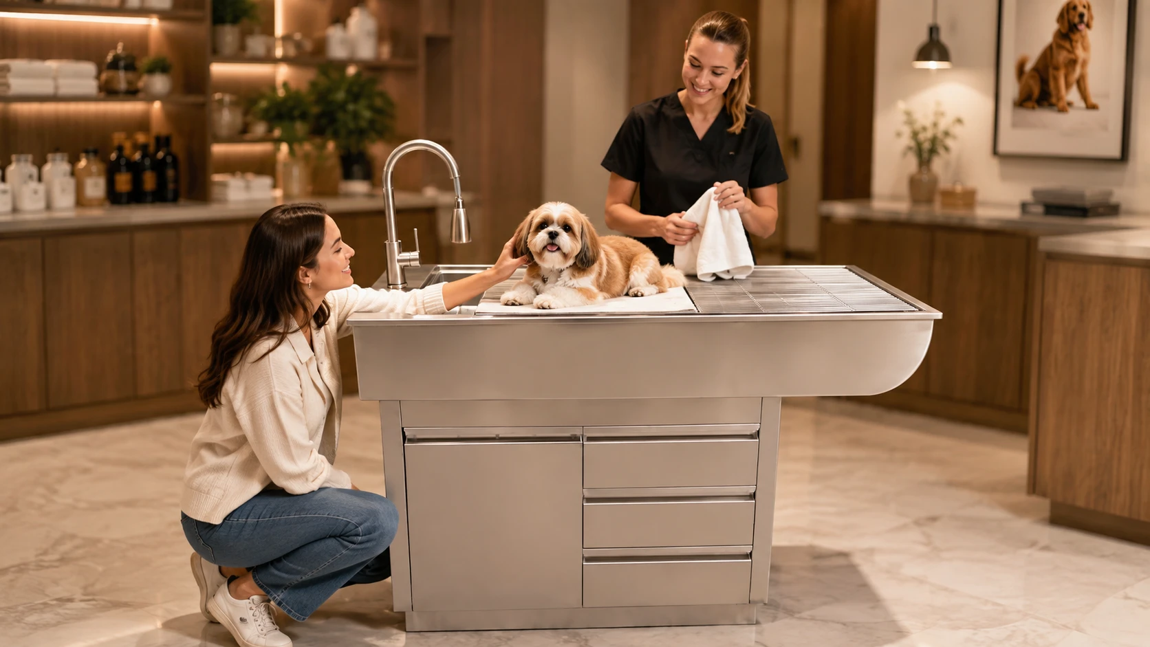 Smart Veterinary Treatment Table with Scale · Evening Health Assessment · GuardHound DOG