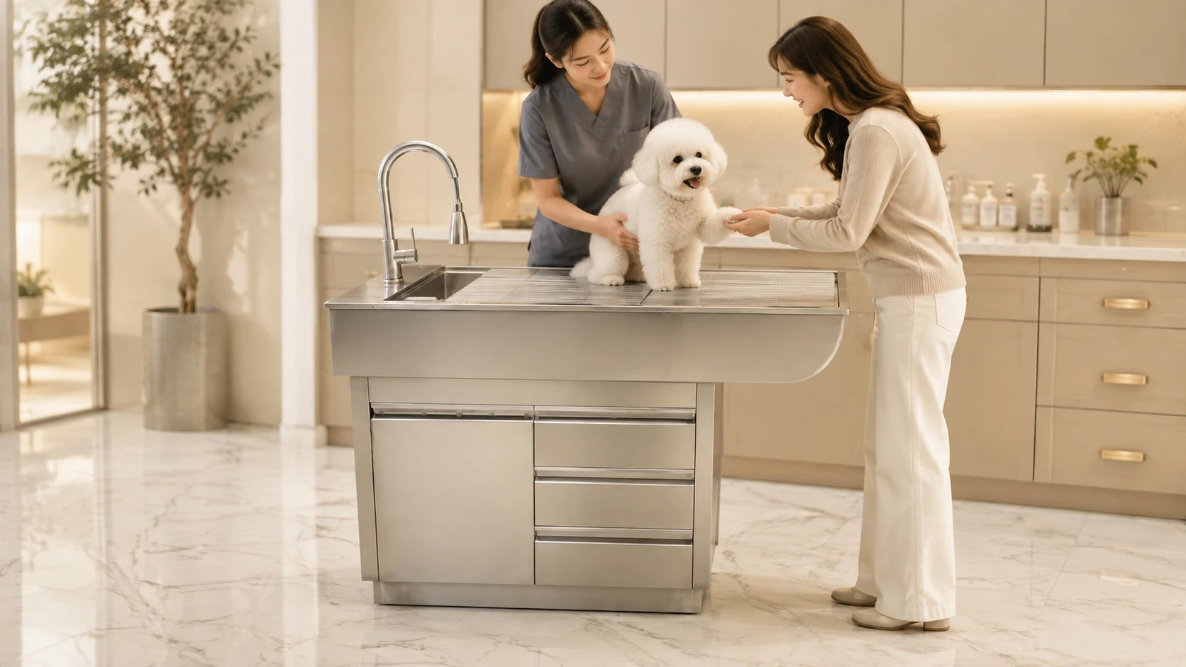 Smart Veterinary Treatment Table with Scale · Night Home Care · GuardHound DOG