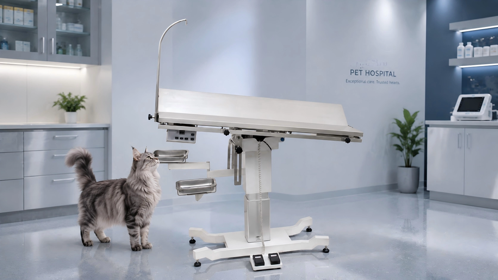 Universal Electric Lift Veterinary Surgery Table · Stainless Steel Surface · GuardLynx