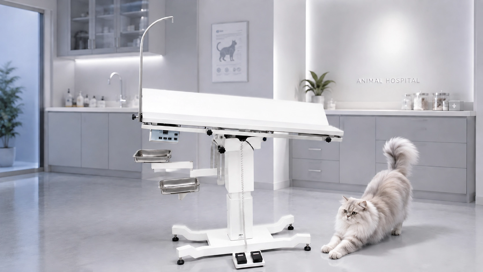 Universal Electric Lift Veterinary Surgery Table · Snow White · GuardLynx