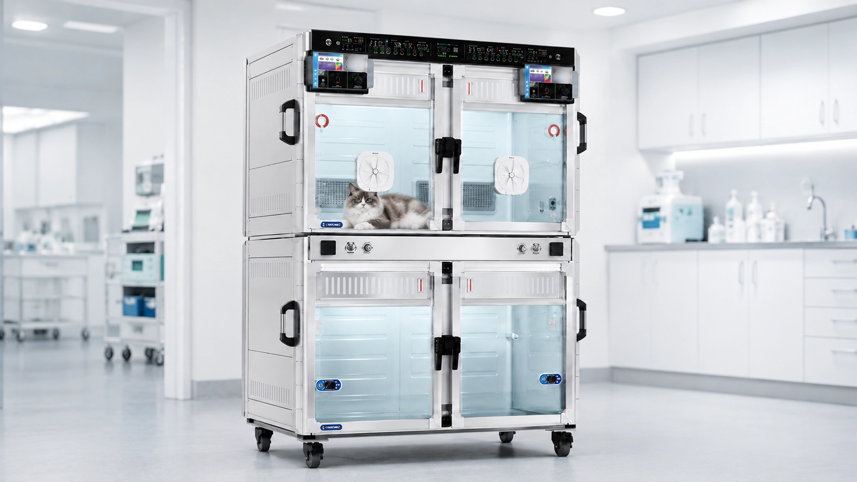 SmartCare Oxygen Recovery Cabin for Pets · Dual-Zone Independent Control · GuardLynx