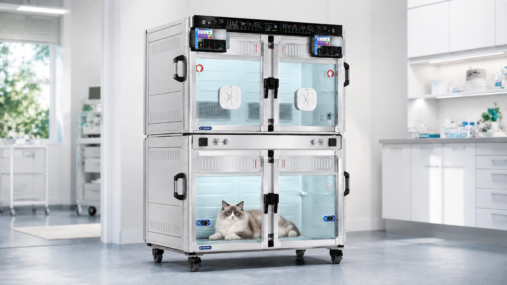 SmartCare Oxygen Recovery Cabin for Pets · Transparent Cabin Visibility · GuardLynx