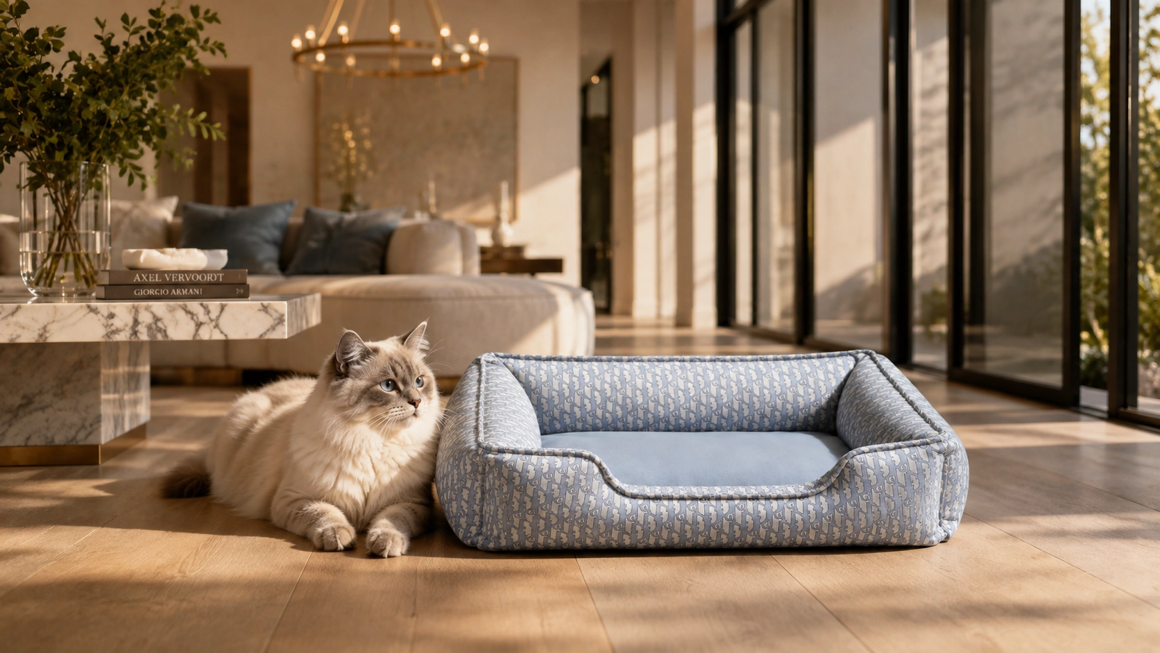 Stylish Leather Cat Bed with High Sides · GuardLynx