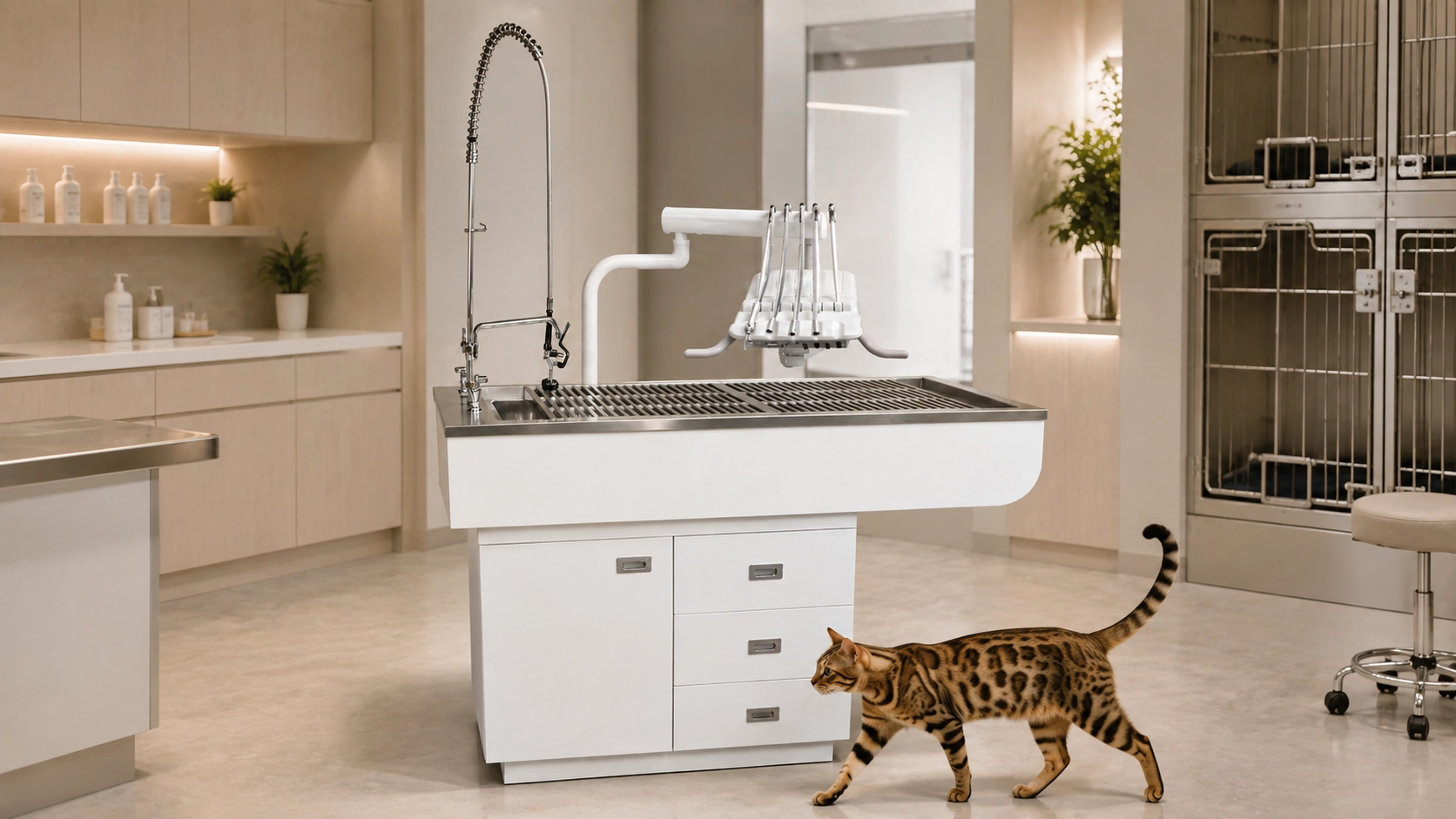 GuardLynx Electric Vet Dental Table · Ivory White · GuardLynx