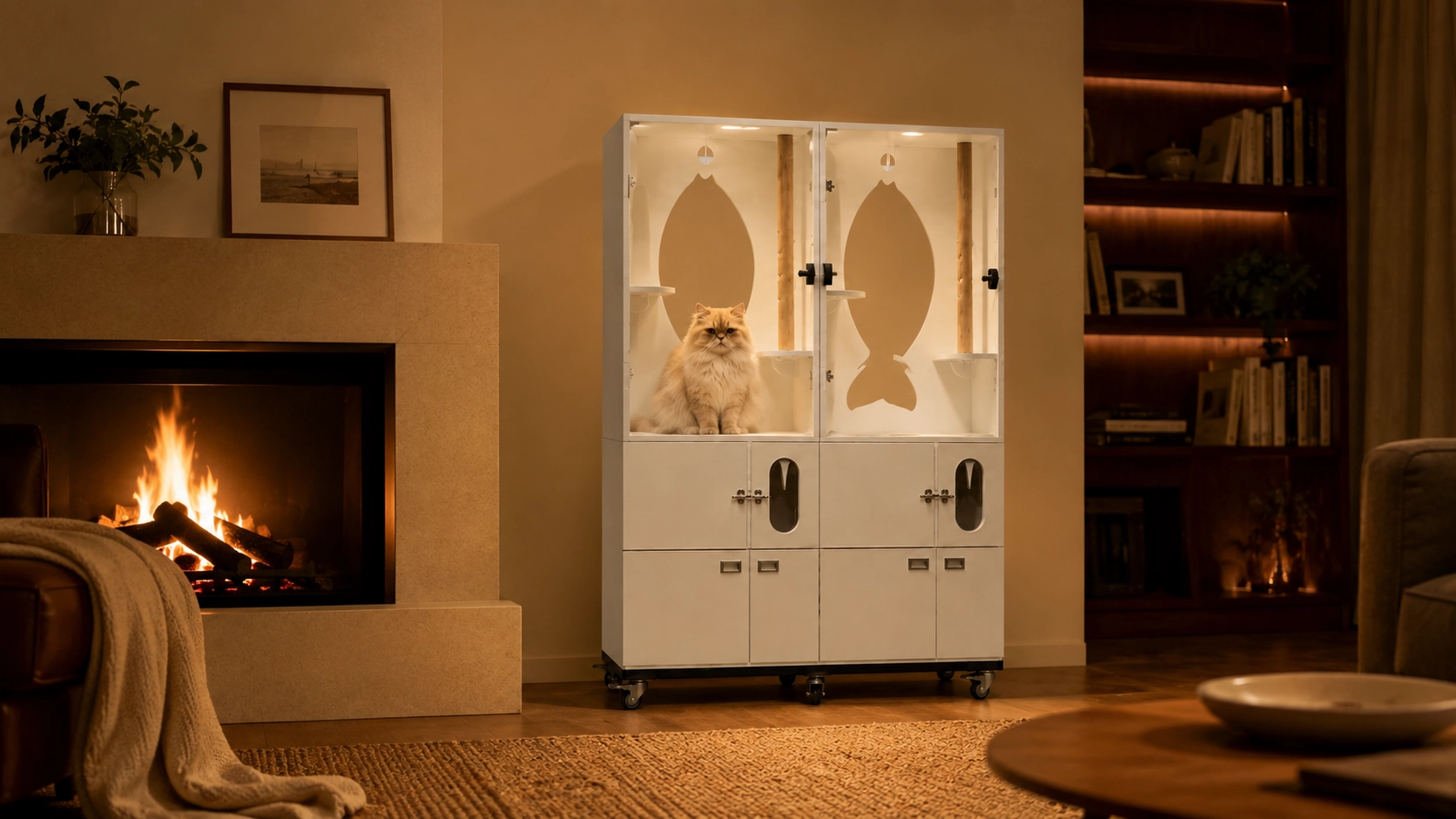 Luxury Cat Condo with Sturdy Steel Frame · Night Guardian · GuardLynx