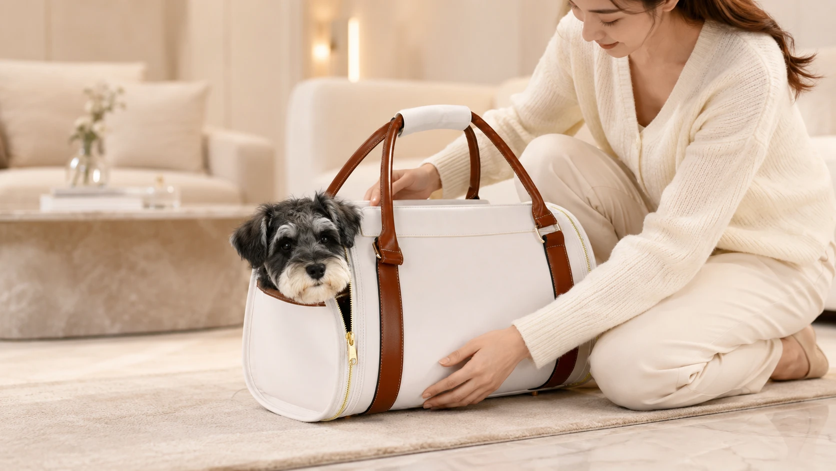 Luxury Pet Carrier Travel Bag · Morning Departure · GuardHound DOG