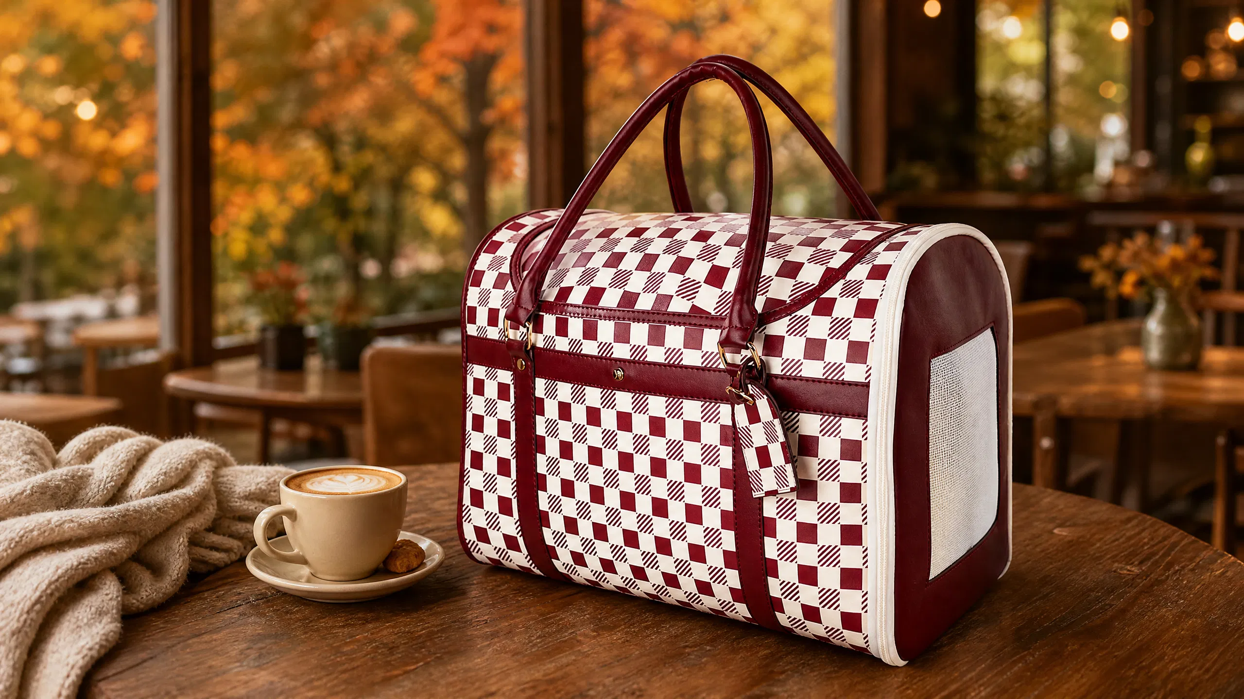 GuardHound Luxury Multi-Function Pet Travel Bag · Burgundy · GuardHound DOG