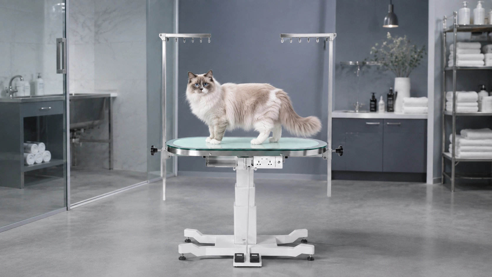 Luxury Lift Grooming Table with LED Light · Electric Lift · GuardLynx