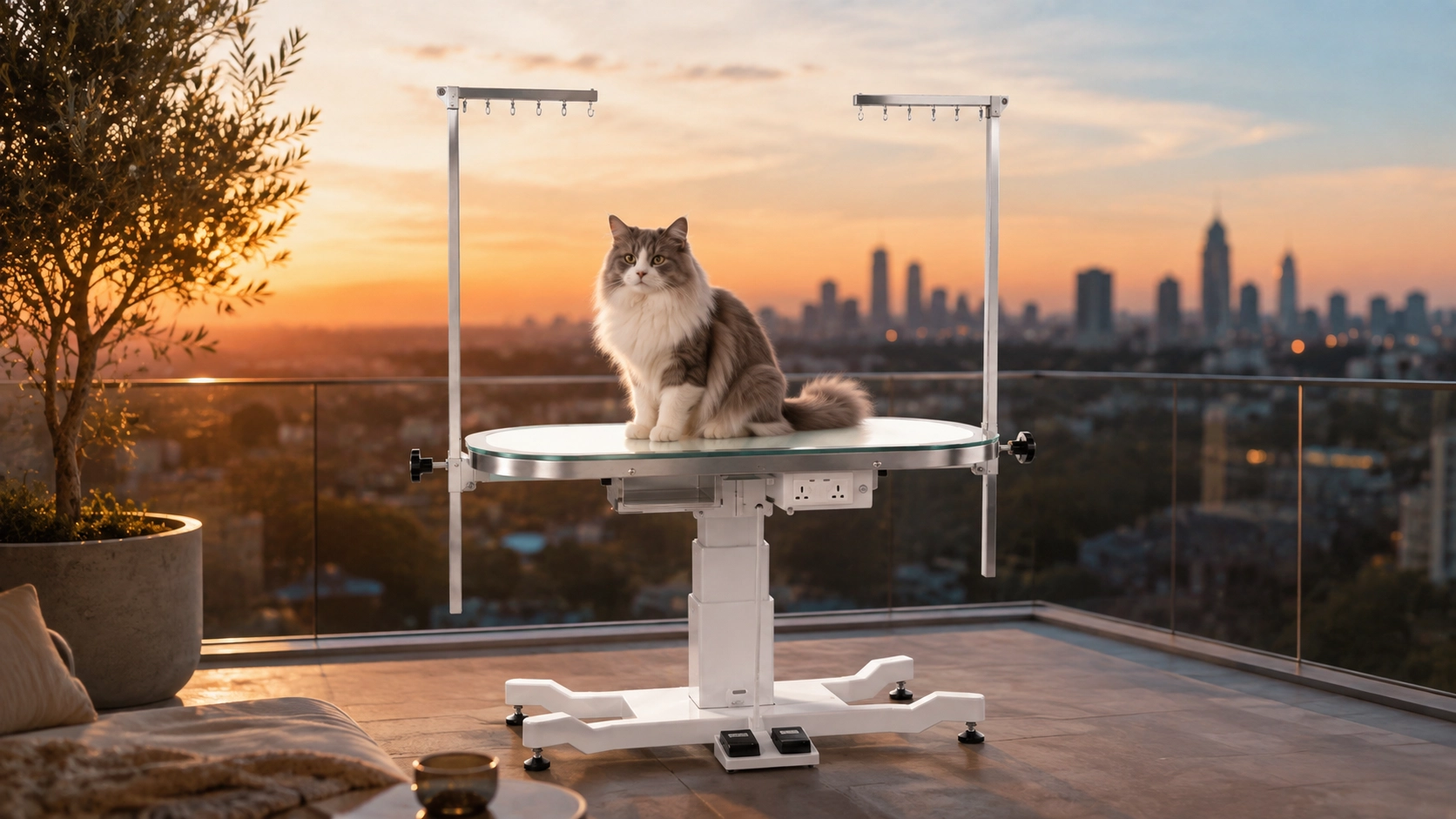 Luxury Lift Grooming Table with LED Light · Balcony Luxe Grooming · GuardLynx