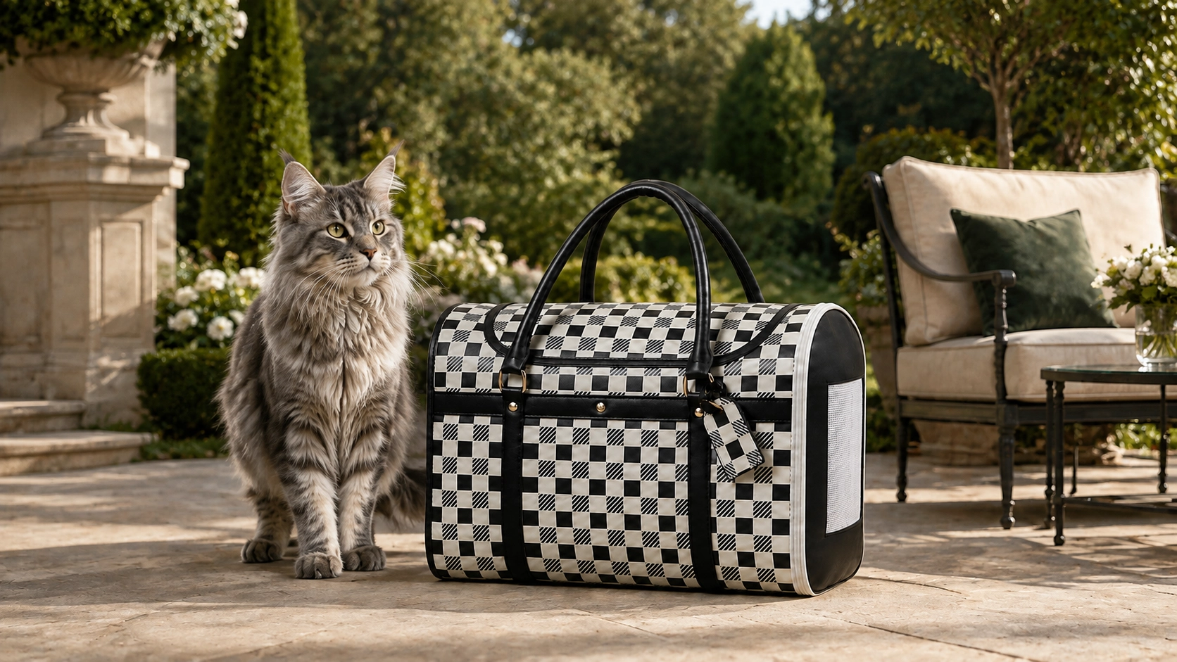 Premium Leather Cat Carrier Handbag · Multi-Opening Design · GuardLynx