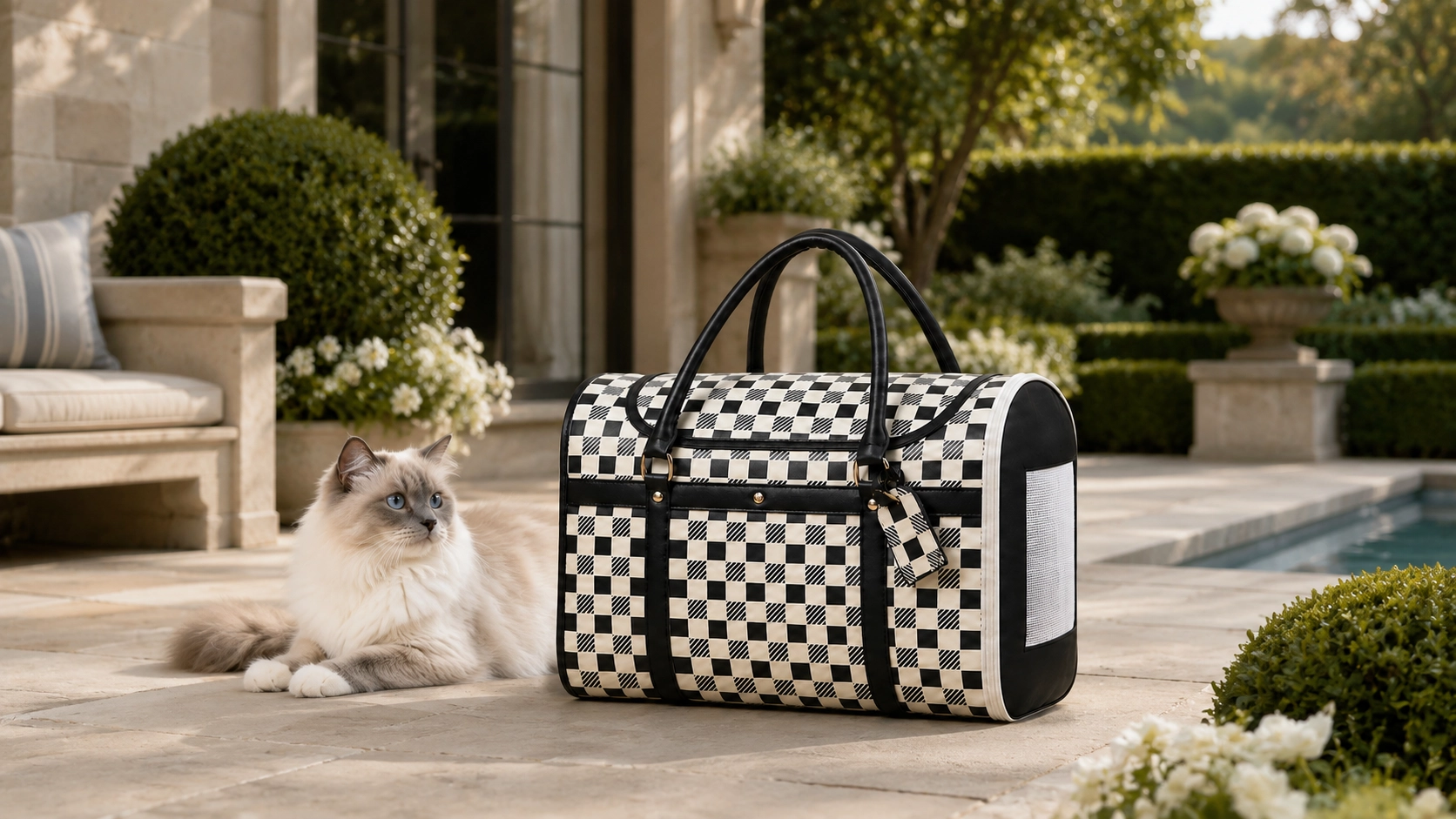 Premium Leather Cat Carrier Handbag · Top-Grain Leather · GuardLynx