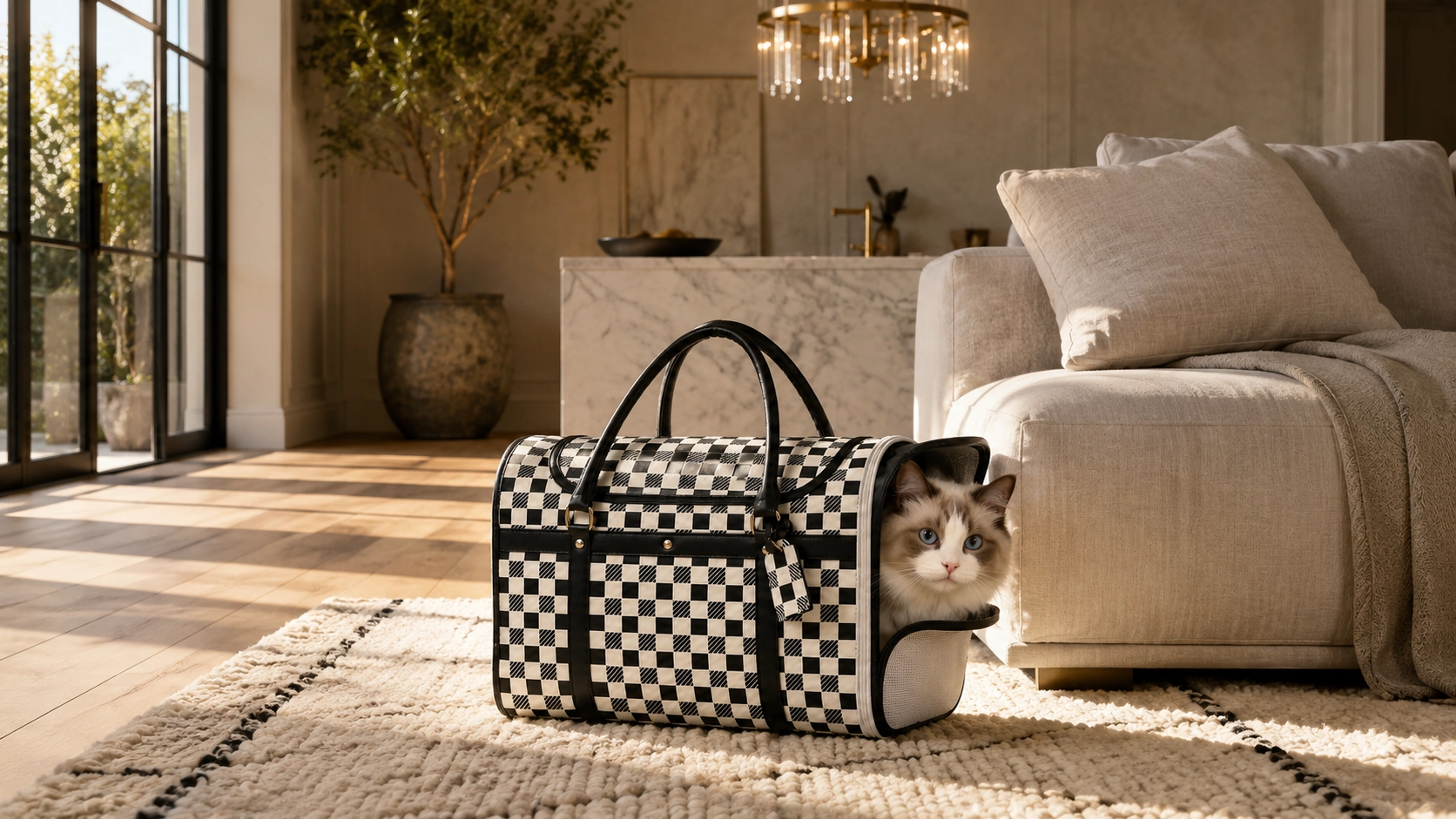 Premium Leather Cat Carrier Handbag · GuardLynx