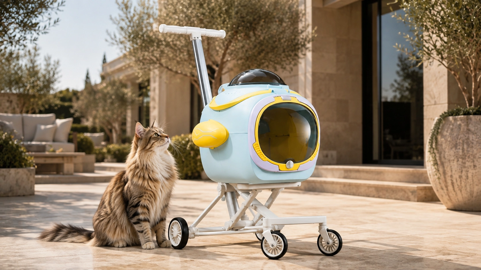 AeroLynx Aluminum Cat Backpack & Stroller · 360° Swivel Wheels · GuardLynx