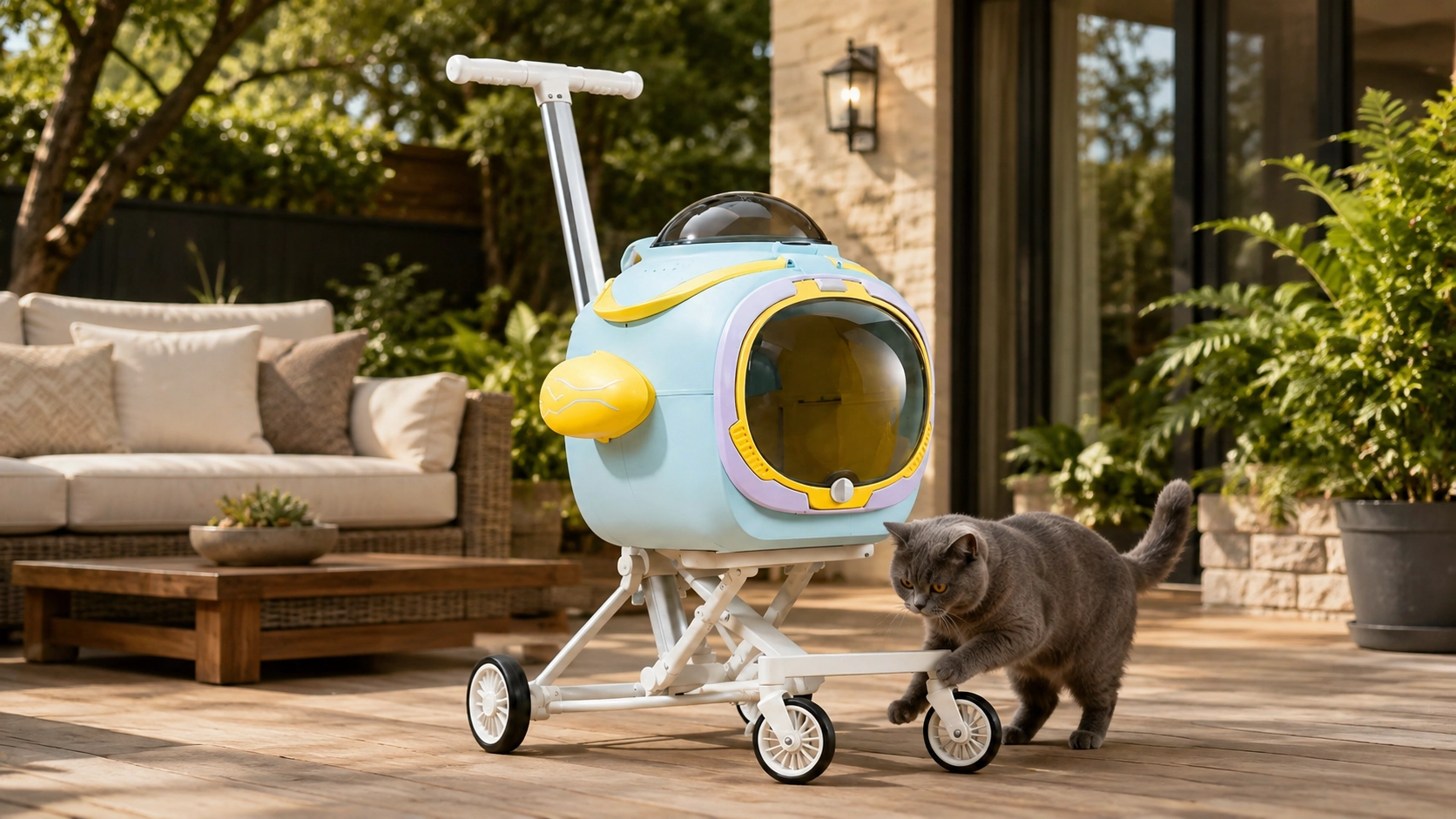 AeroLynx Aluminum Cat Backpack & Stroller · Sky Blue · GuardLynx