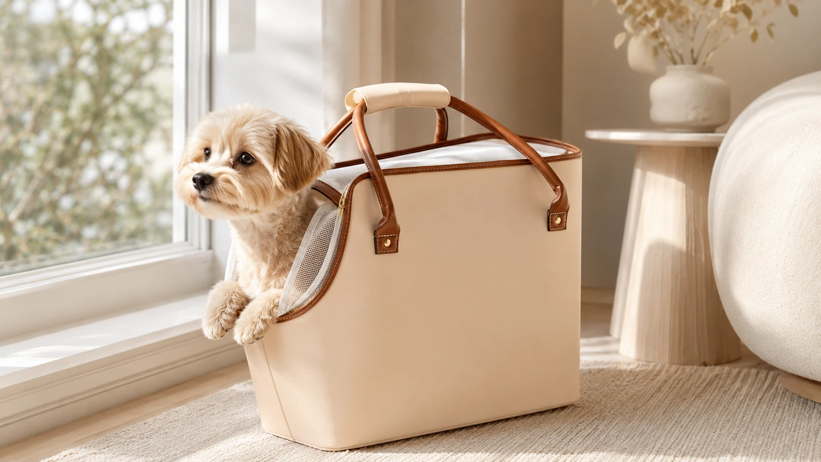 GuardHound Premium Pet Carrier Tote Bag · Breathable Mesh Windows · GuardHound DOG