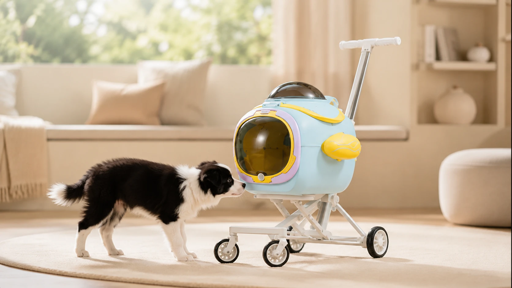 Aircraft-Style Aluminum Pet Stroller with Fan · Durable Aluminum Frame · GuardHound DOG