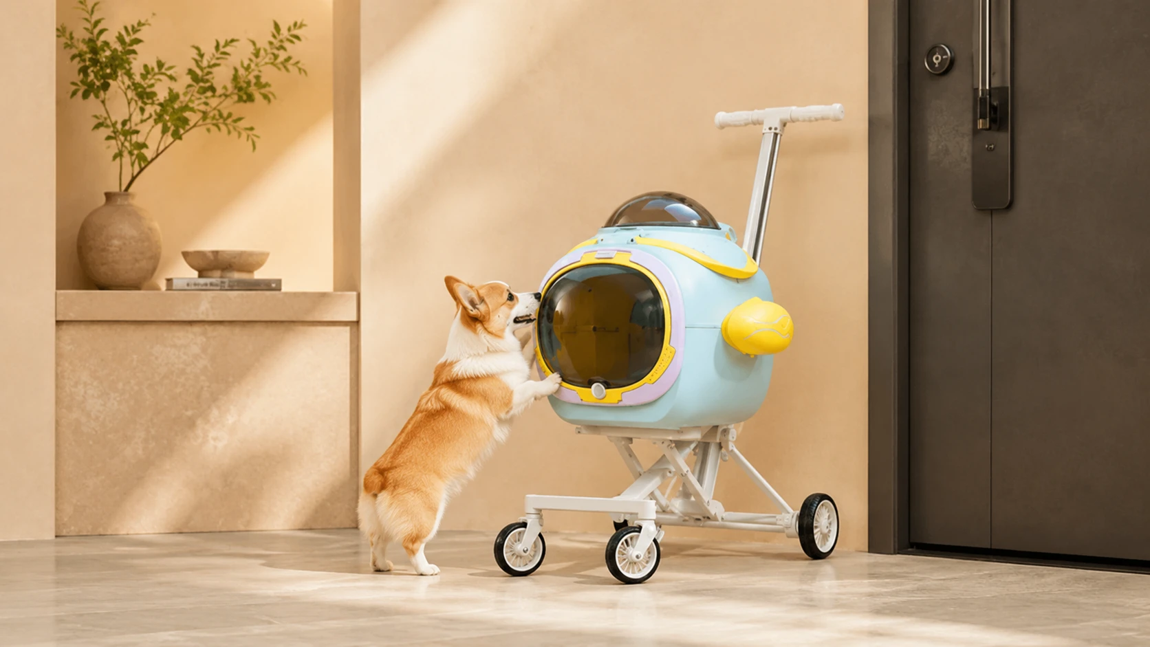 Aircraft-Style Aluminum Pet Stroller with Fan · One-Hand Quick Fold · GuardHound DOG