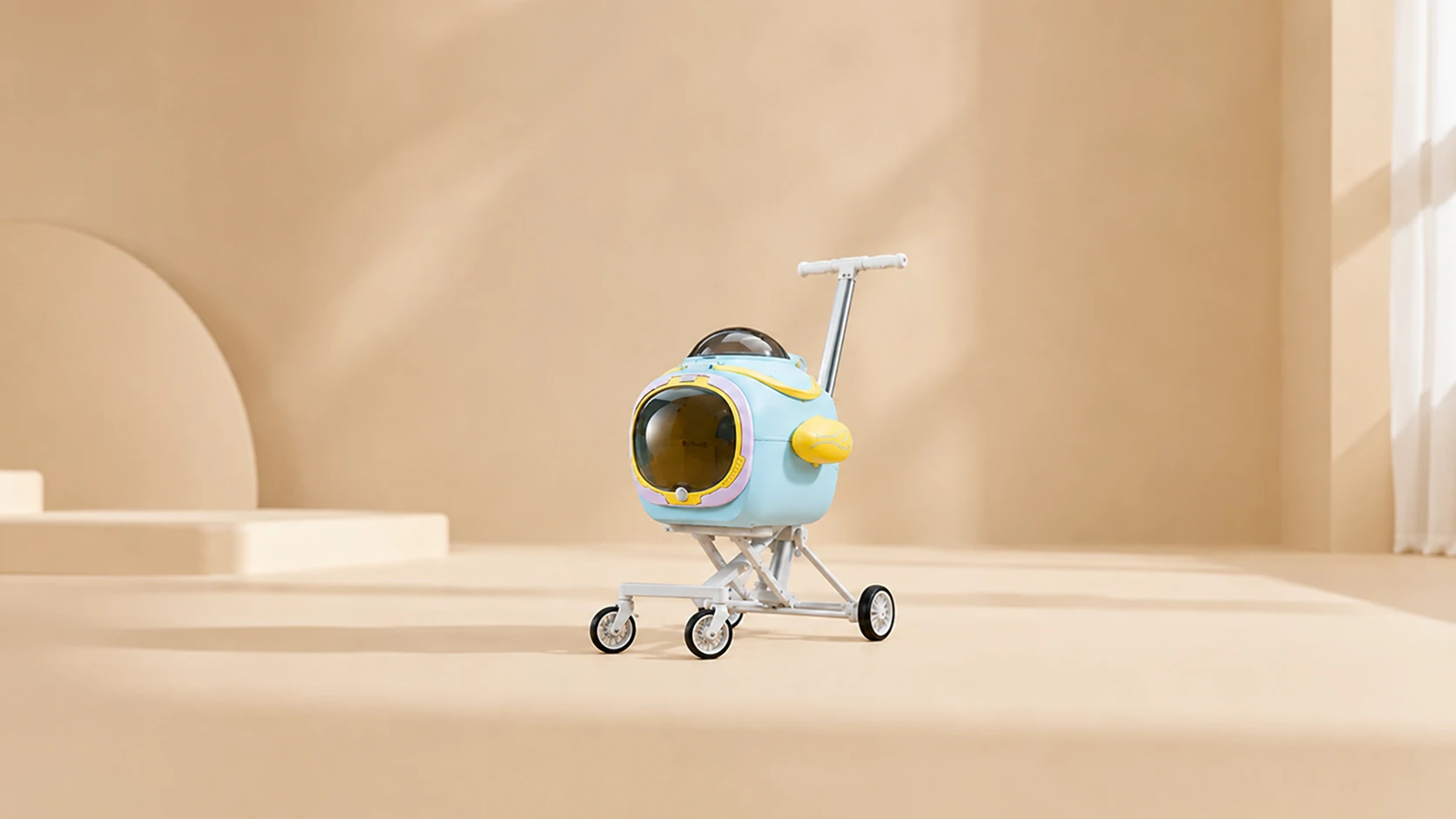Aircraft-Style Aluminum Pet Stroller with Fan · Detail image 1 · GuardHound DOG