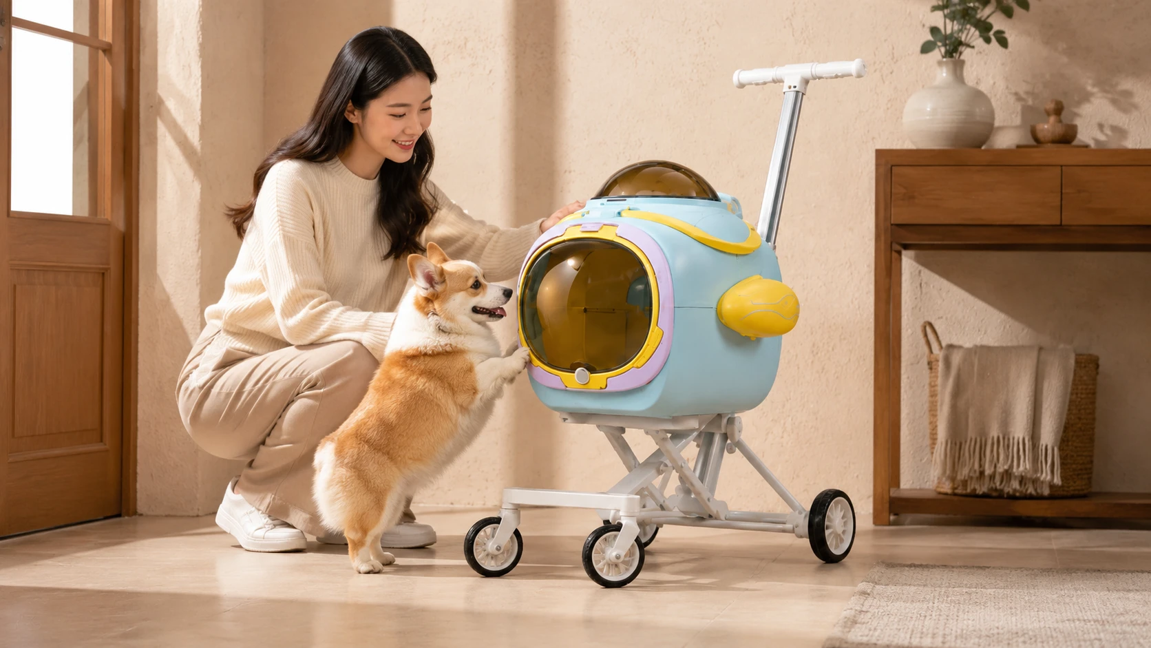 Aircraft-Style Aluminum Pet Stroller with Fan · Afternoon Reading Nook · GuardHound DOG