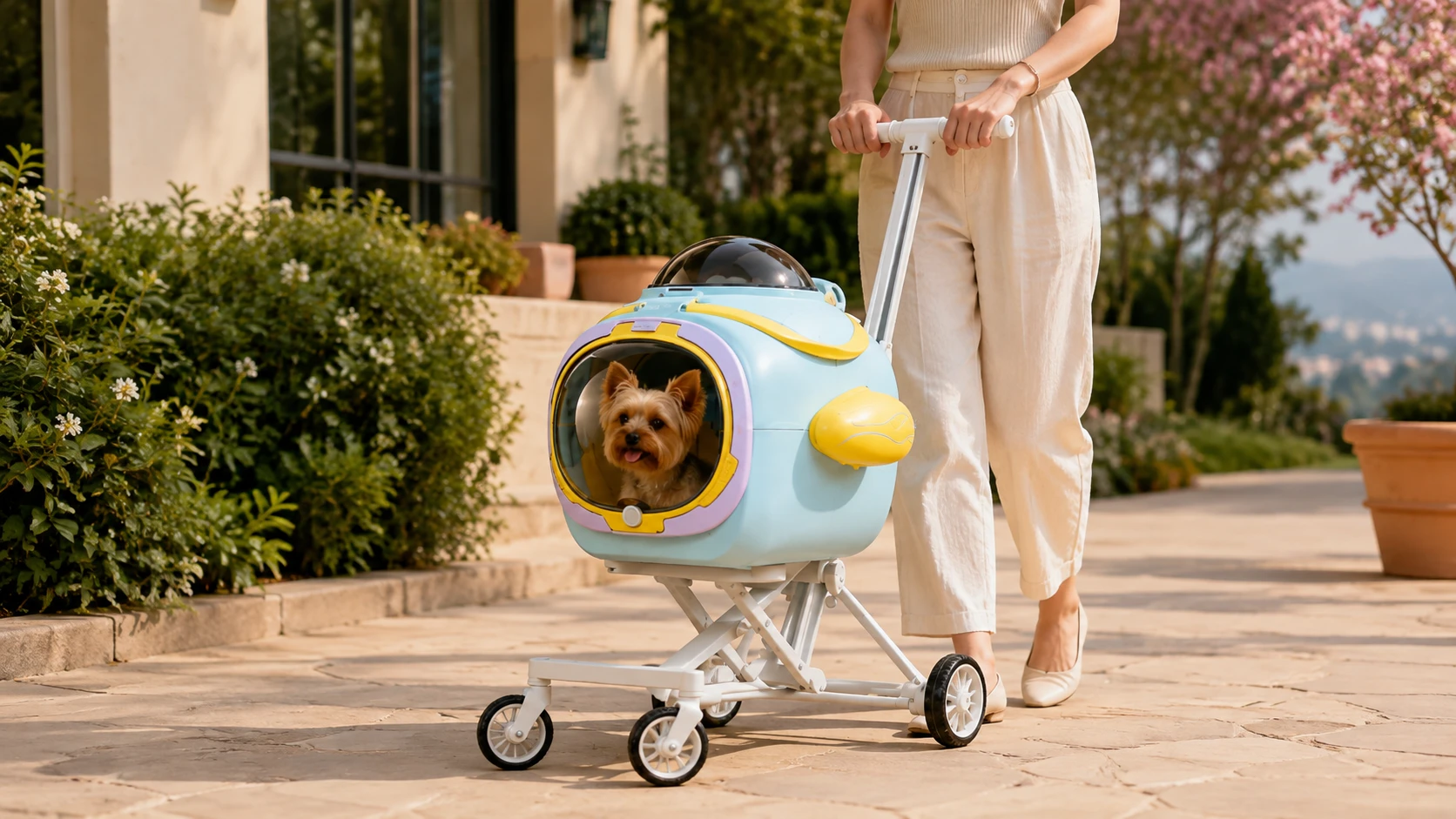 Aircraft-Style Aluminum Pet Stroller with Fan · Cozy Night In · GuardHound DOG