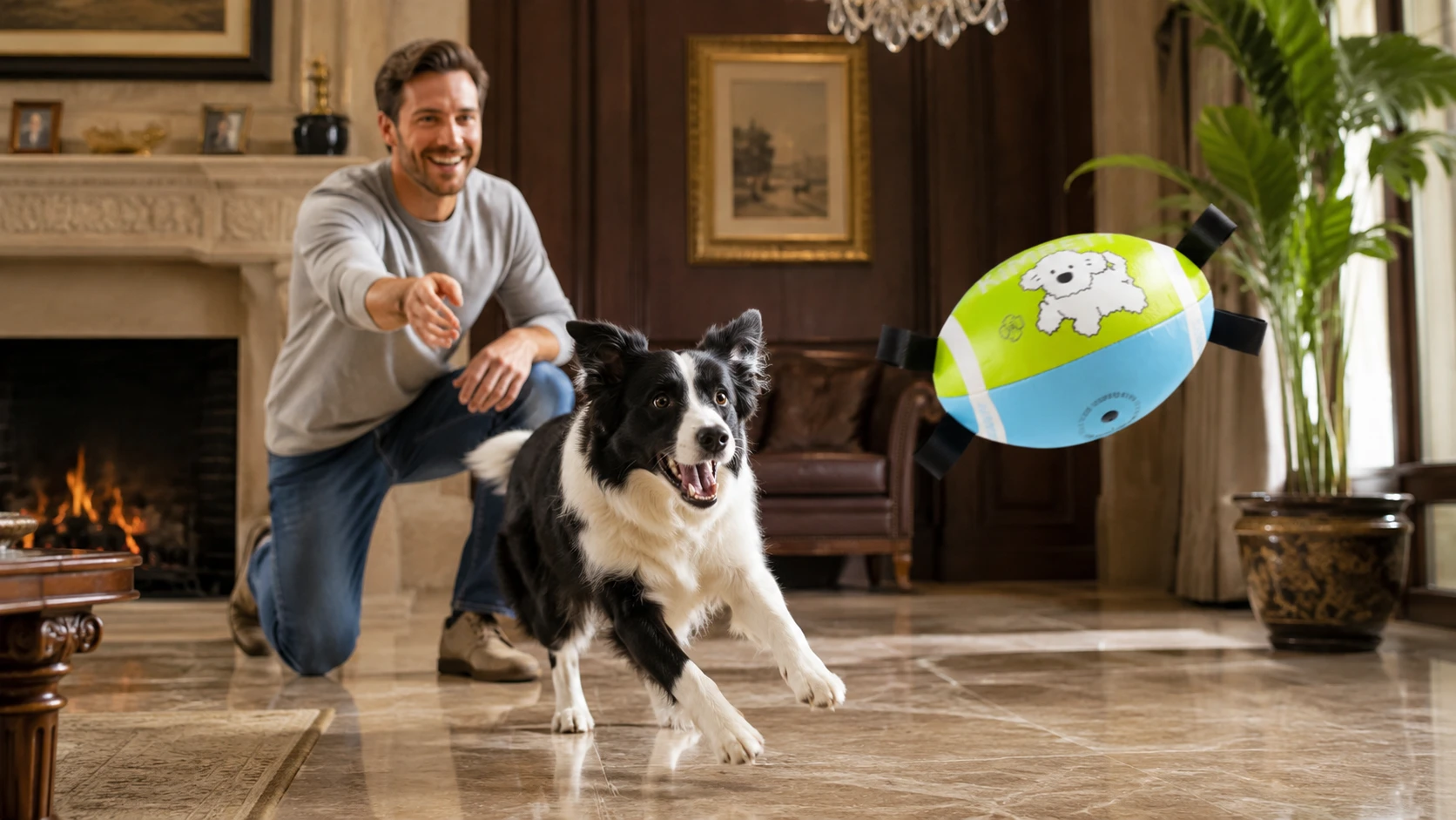 Interactive Motion Pet Play Ball · Morning Play with Golden Retriever · GuardHound DOG