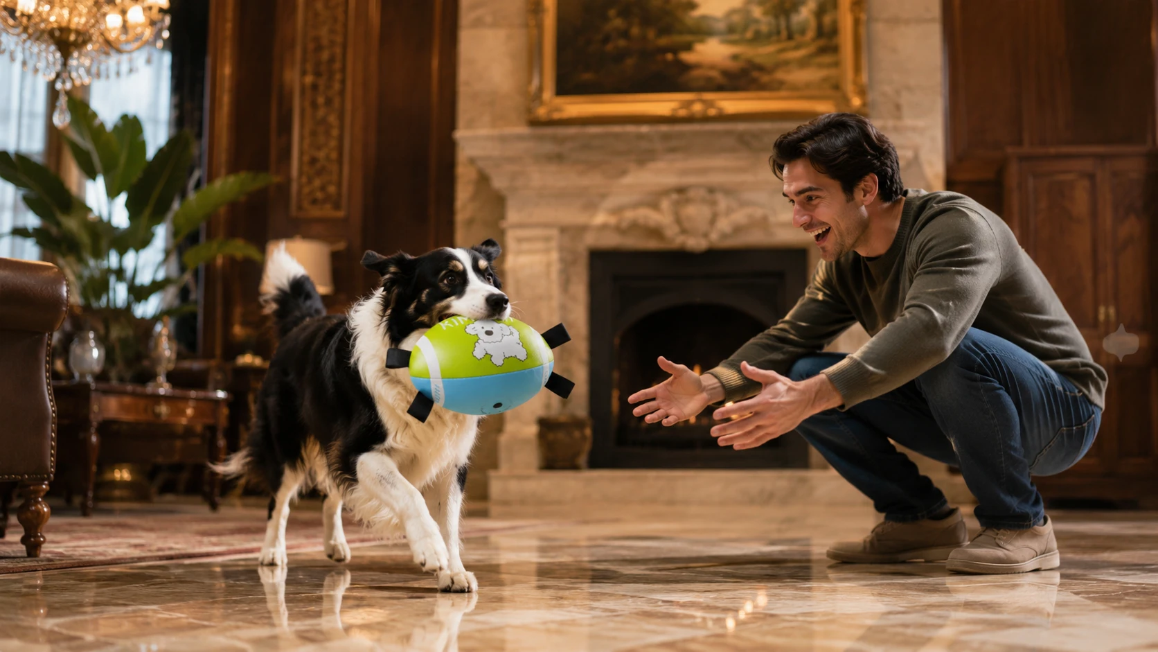Interactive Motion Pet Play Ball · Nighttime Chase with French Bulldog · GuardHound DOG