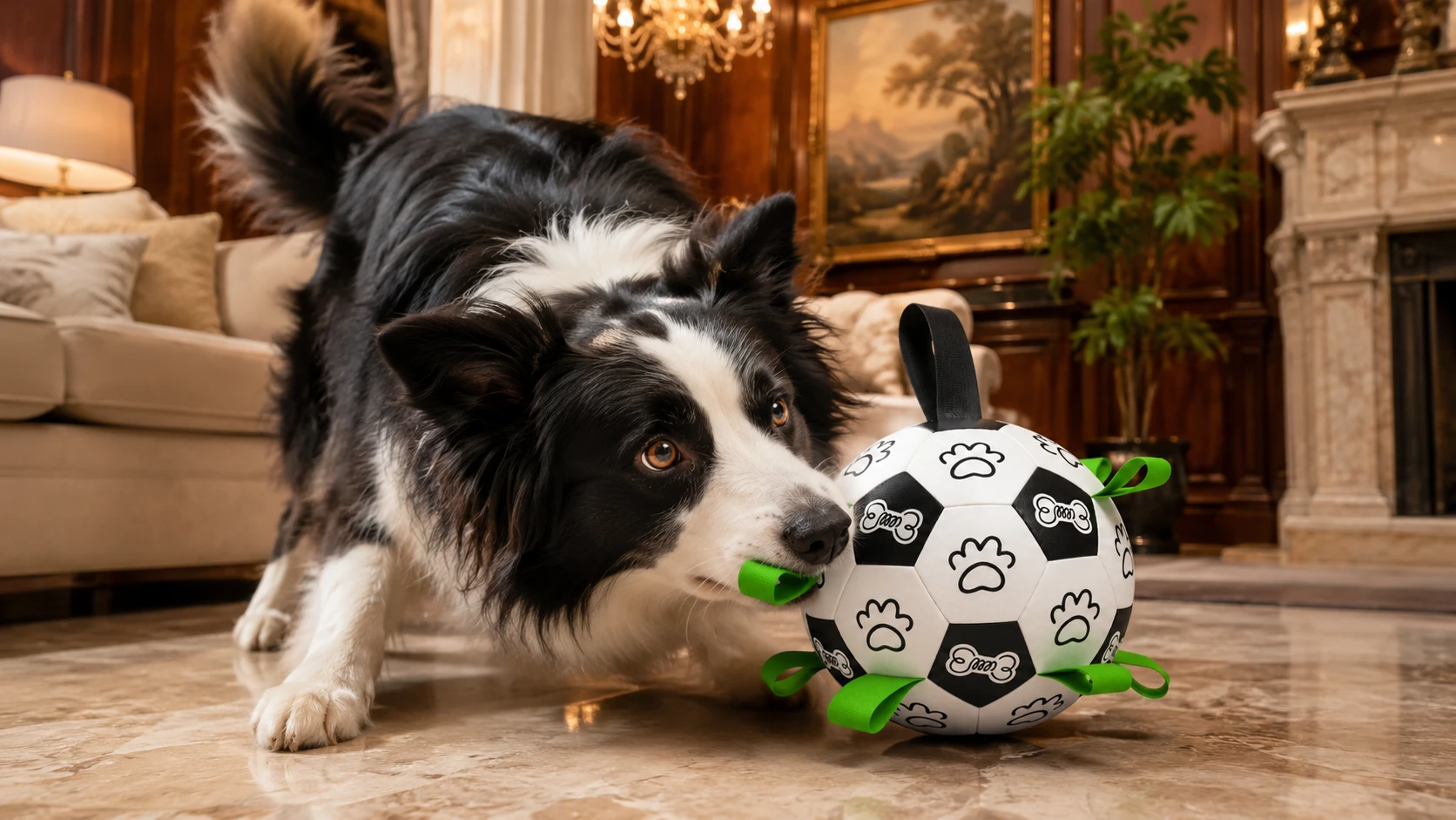 Durable Interactive Squeaky Ball for Dogs · Massaging Bumps · GuardHound DOG