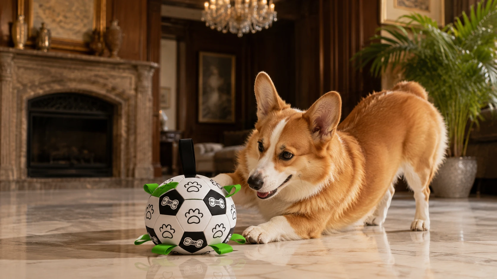 Durable Interactive Squeaky Ball for Dogs · Treat-Fillable Core · GuardHound DOG