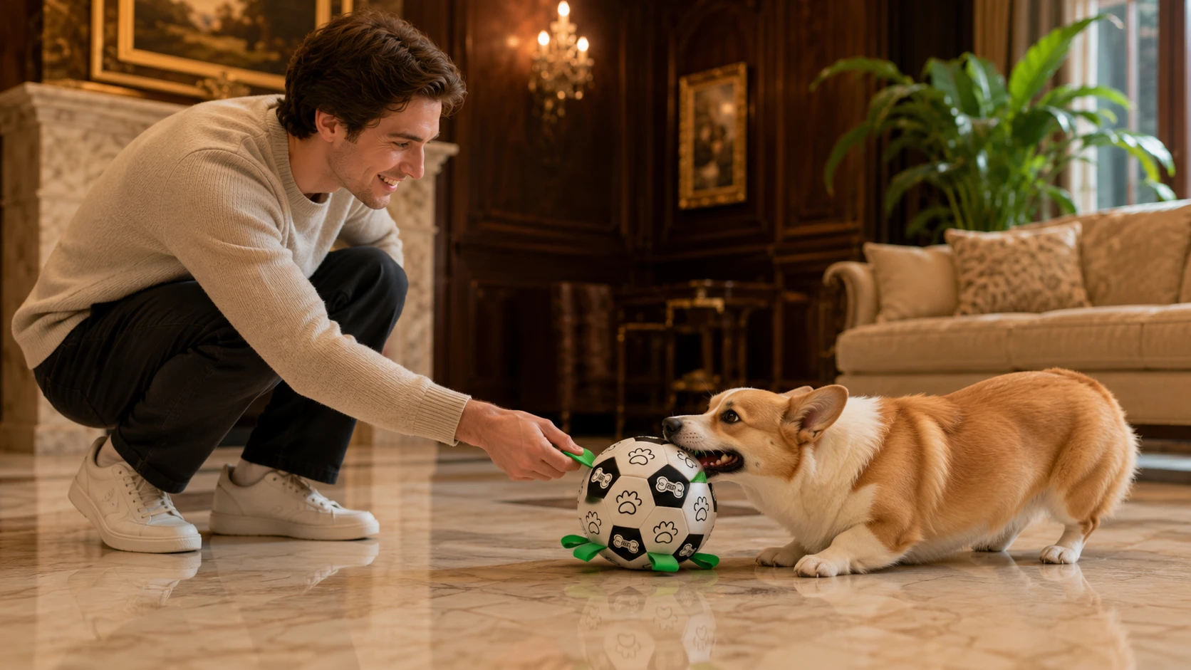 Durable Interactive Squeaky Ball for Dogs · Afternoon Chase · GuardHound DOG