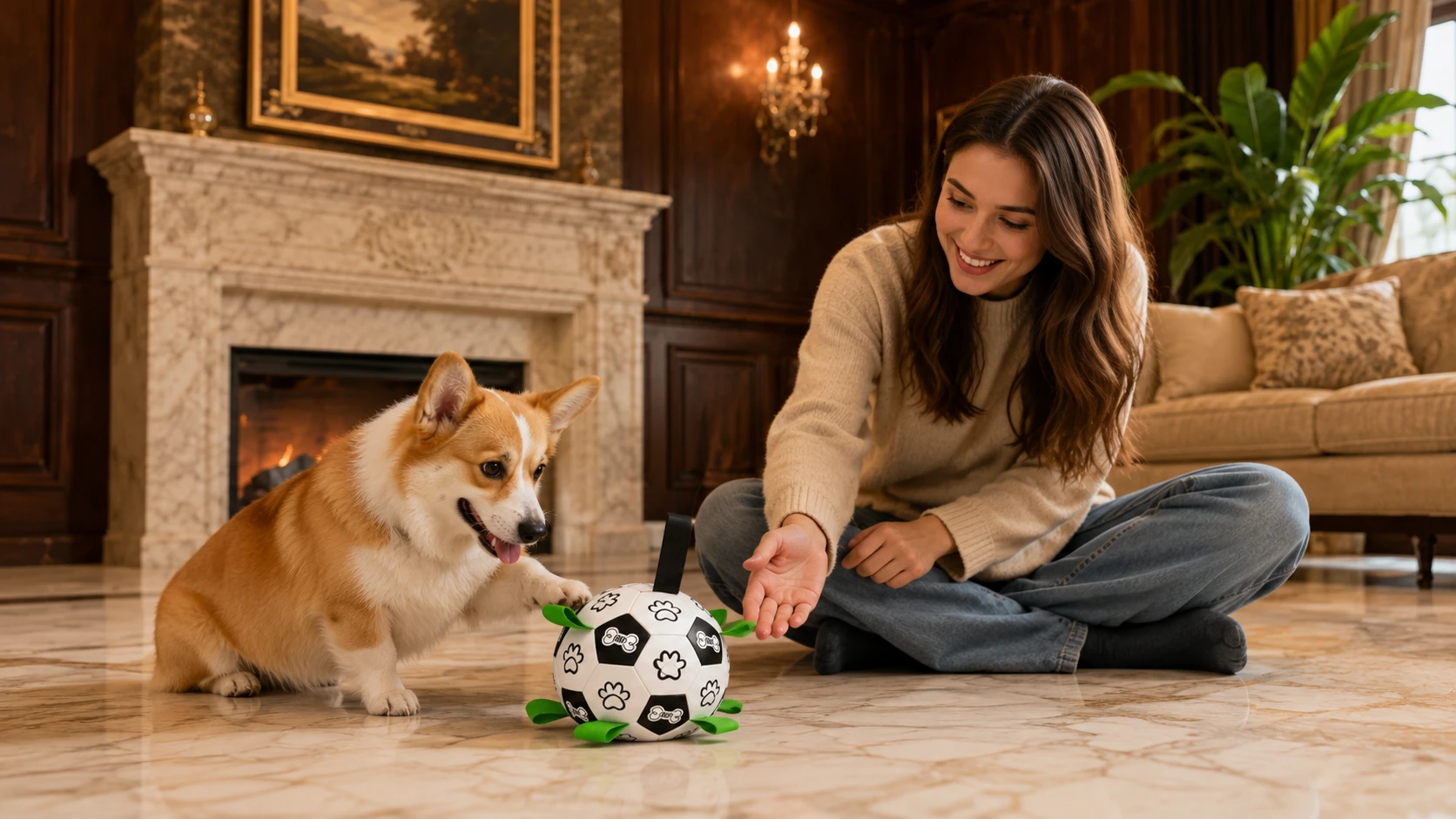Durable Interactive Squeaky Ball for Dogs · Nighttime Comfort · GuardHound DOG
