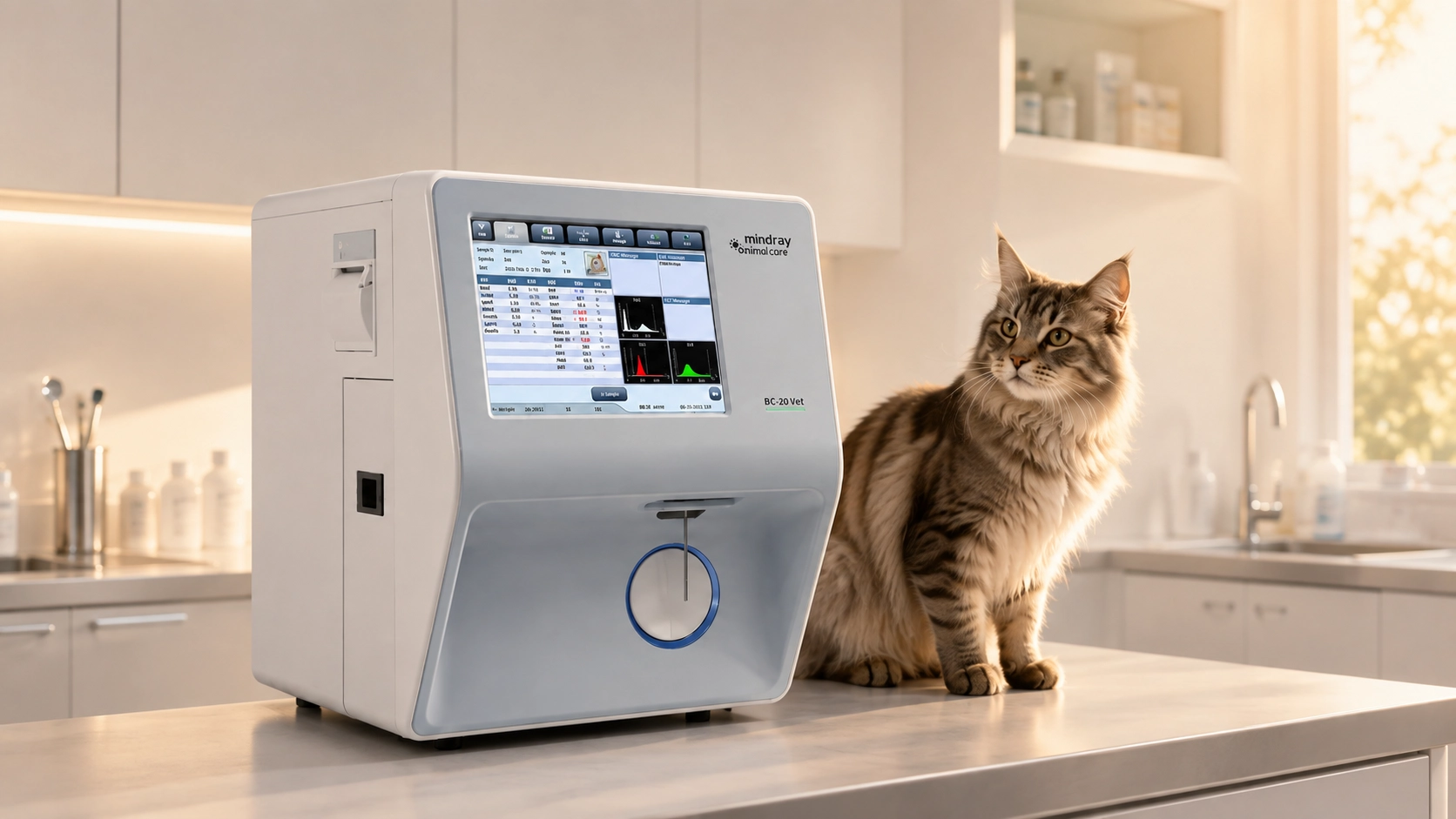 Automated Veterinary Blood Analyzer · Accurate Testing in Morning Light · GuardLynx