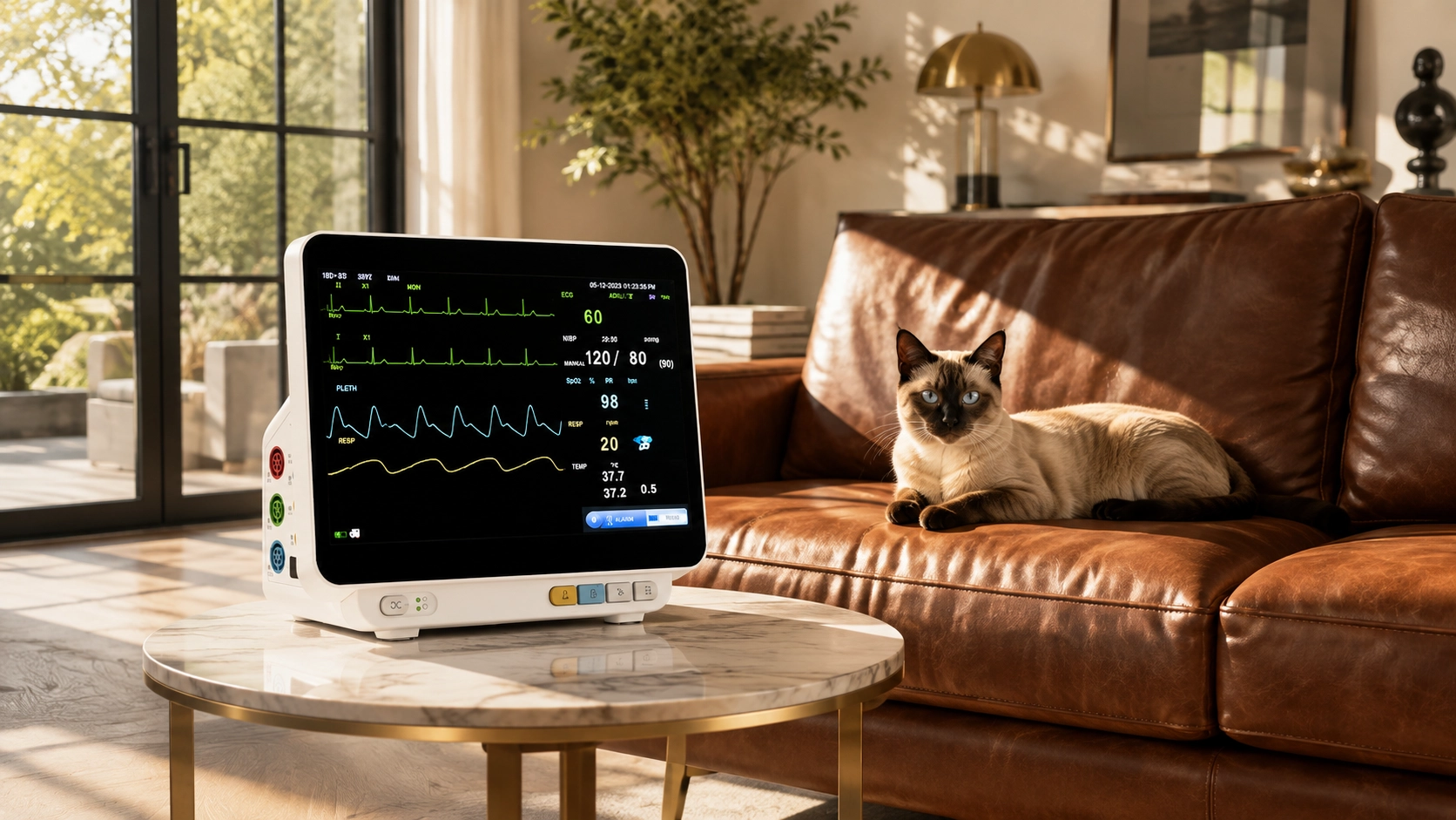 GuardLynx Smart Animal ECG Monitor · 午后客厅检查 · GuardLynx