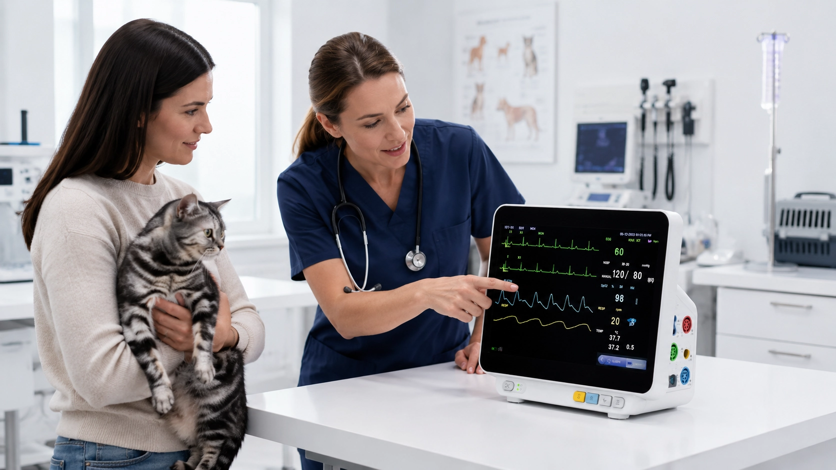 GuardLynx Smart Animal ECG Monitor · 宠物医院展示 · GuardLynx