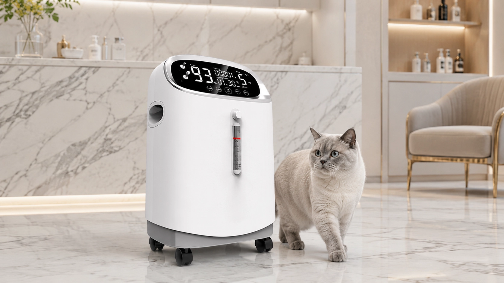 Smart 5L Pet Oxygen Concentrator · 5L大流量 · GuardLynx