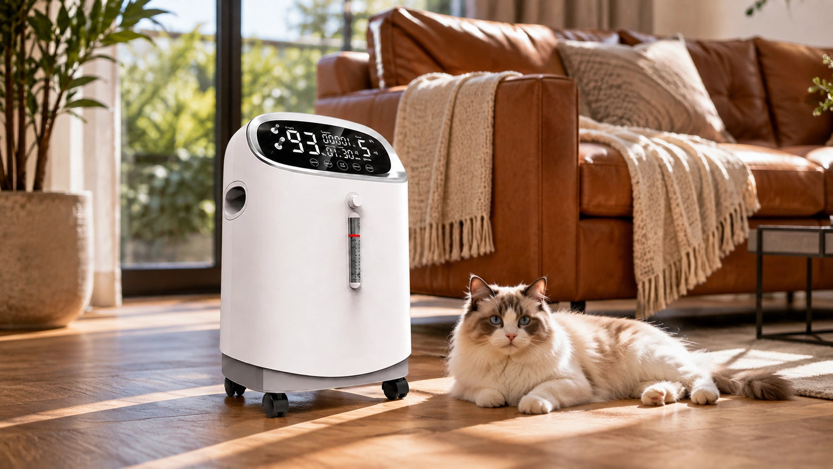 Smart 5L Pet Oxygen Concentrator · 客厅里的布偶猫 · GuardLynx