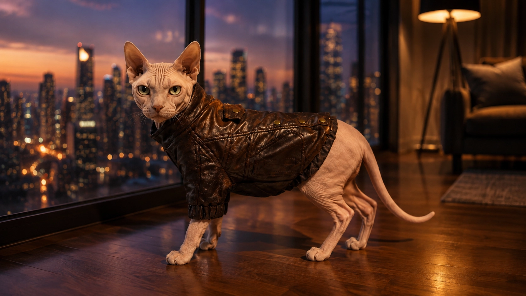 Rebel Rider Pet Leather Jacket · Urban Night Street Style · GuardLynx