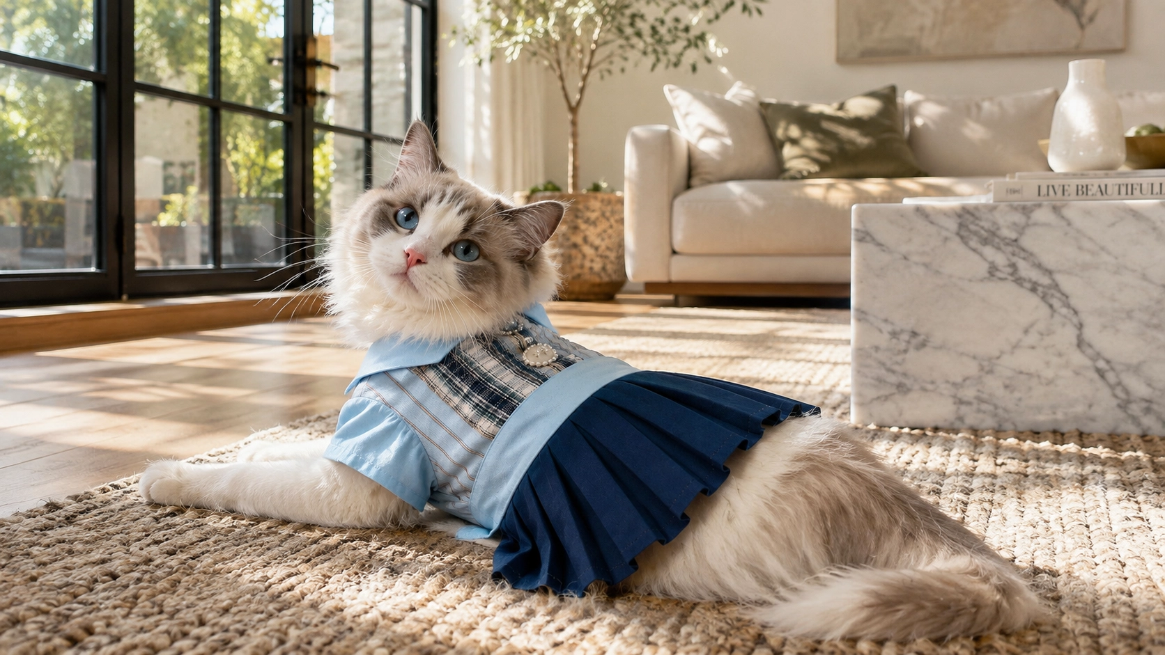 GuardLynx British Plaid Cotton Cat Apparel · Pure Cotton Breathable · GuardLynx