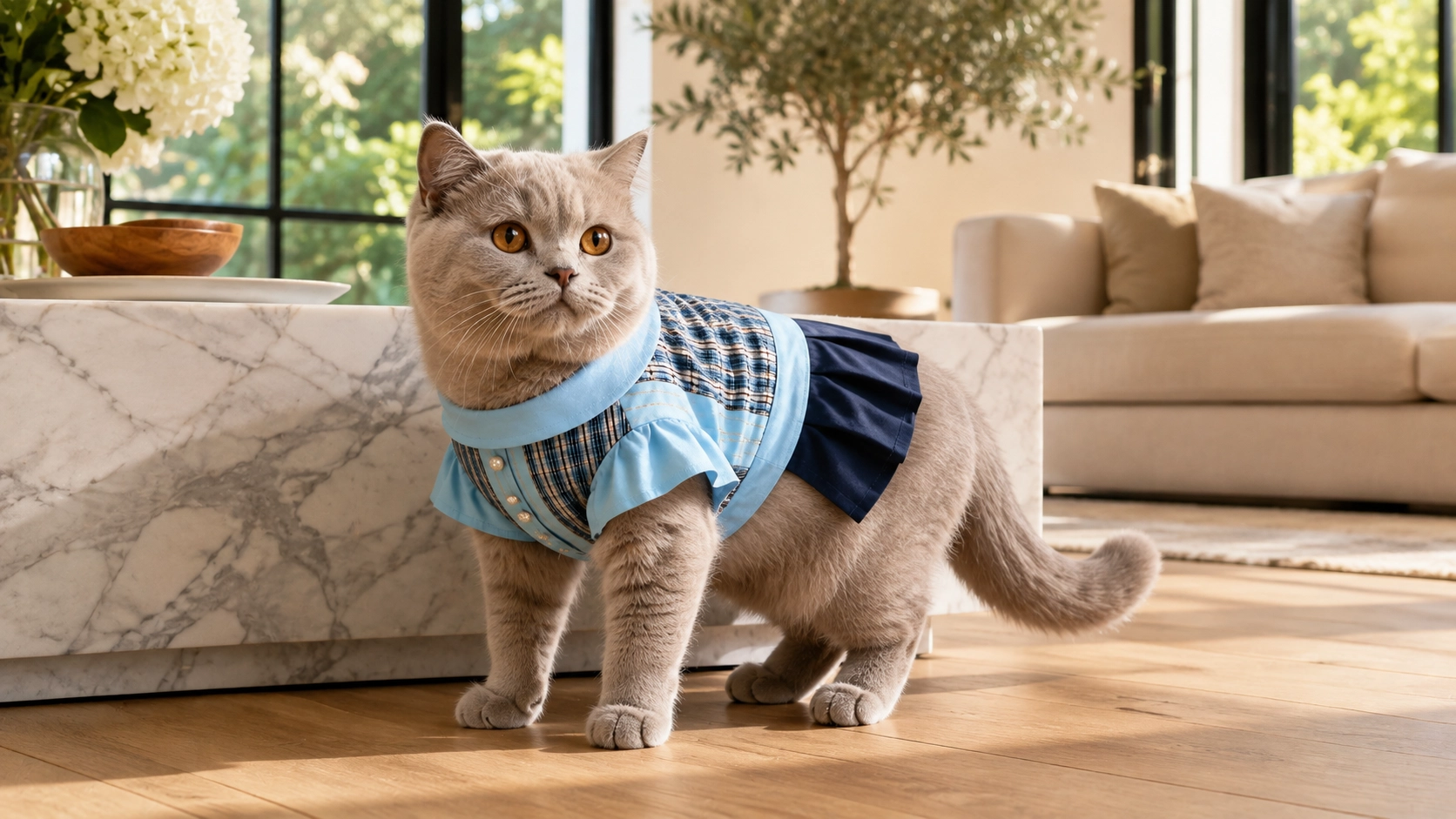GuardLynx British Plaid Cotton Cat Apparel · British Plaid Pattern · GuardLynx