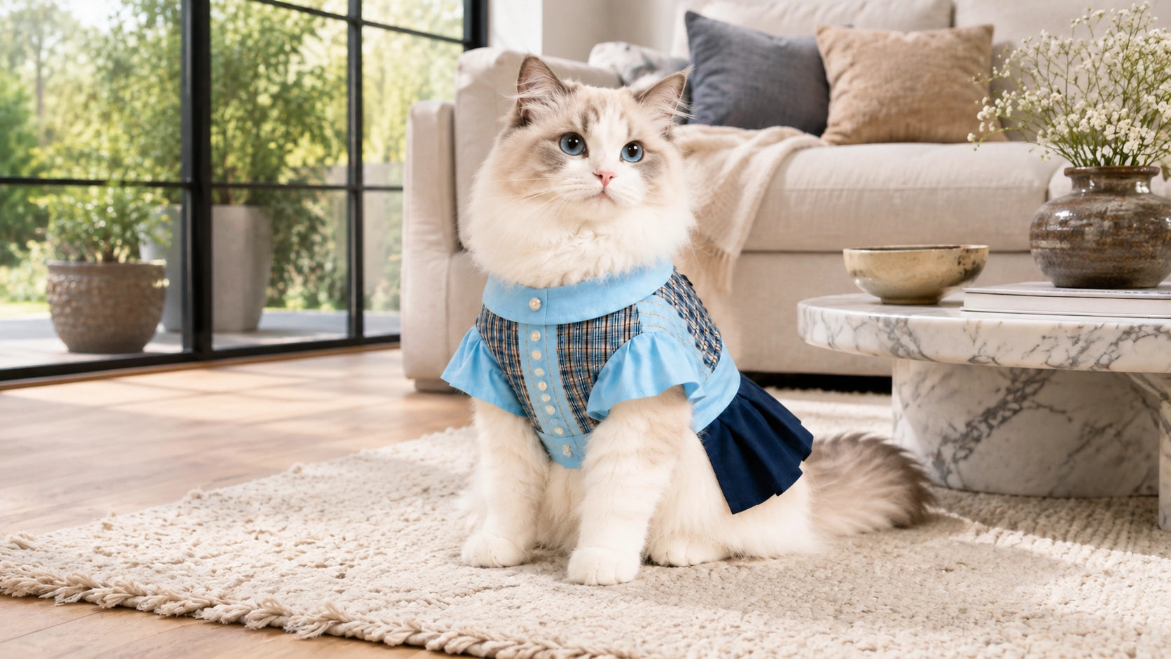 GuardLynx British Plaid Cotton Cat Apparel · Multiple Sizes Available · GuardLynx