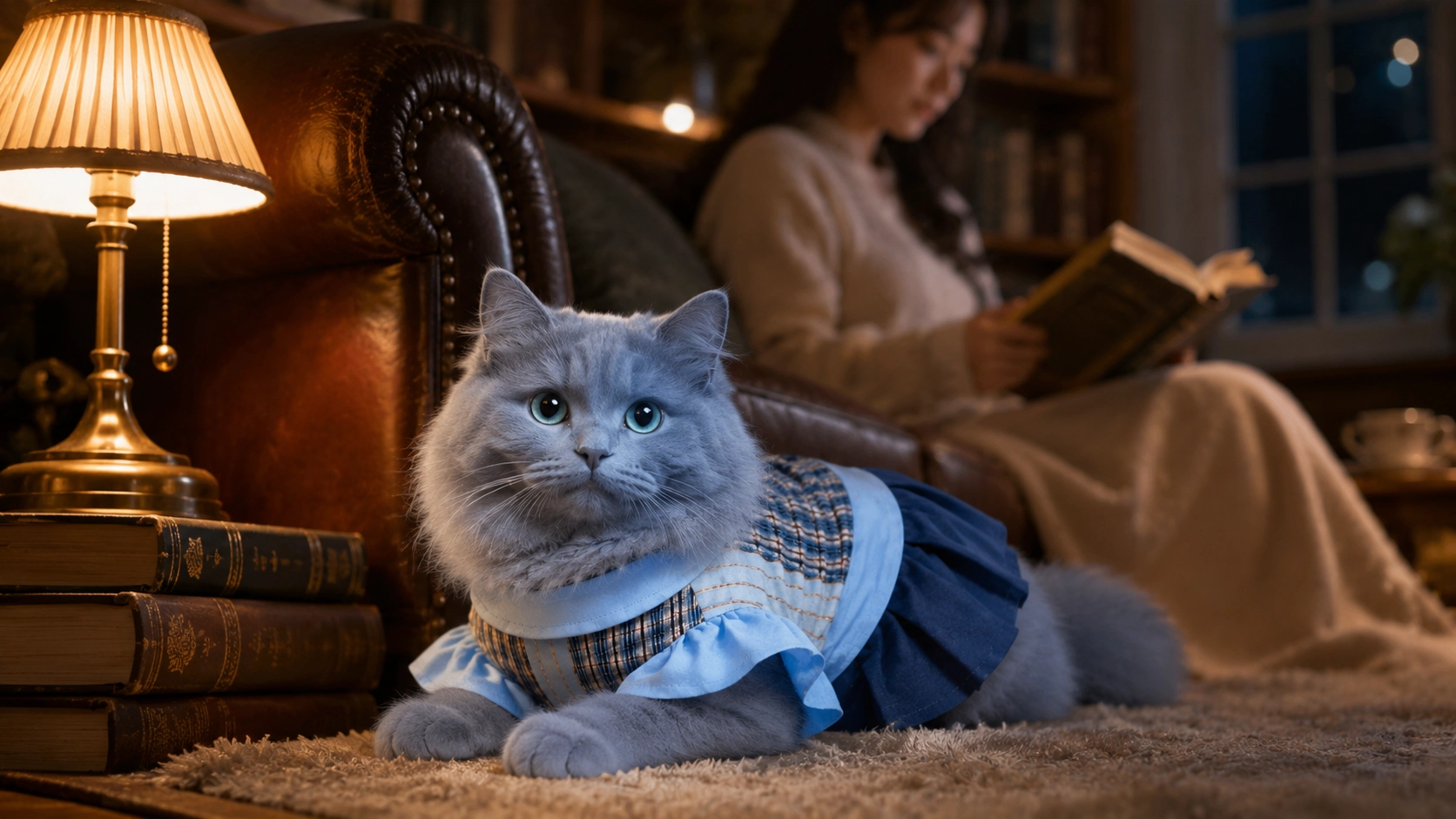 GuardLynx British Plaid Cotton Cat Apparel · Evening Reading Companion · GuardLynx