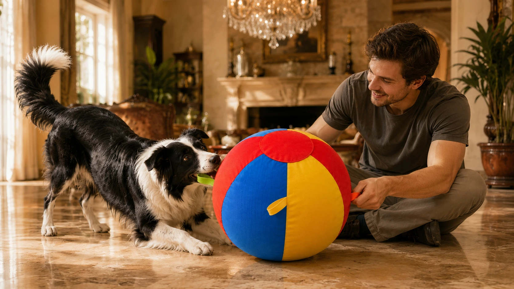 Interactive Smart Dog Ball with LED · Evening Exercise · GuardHound DOG