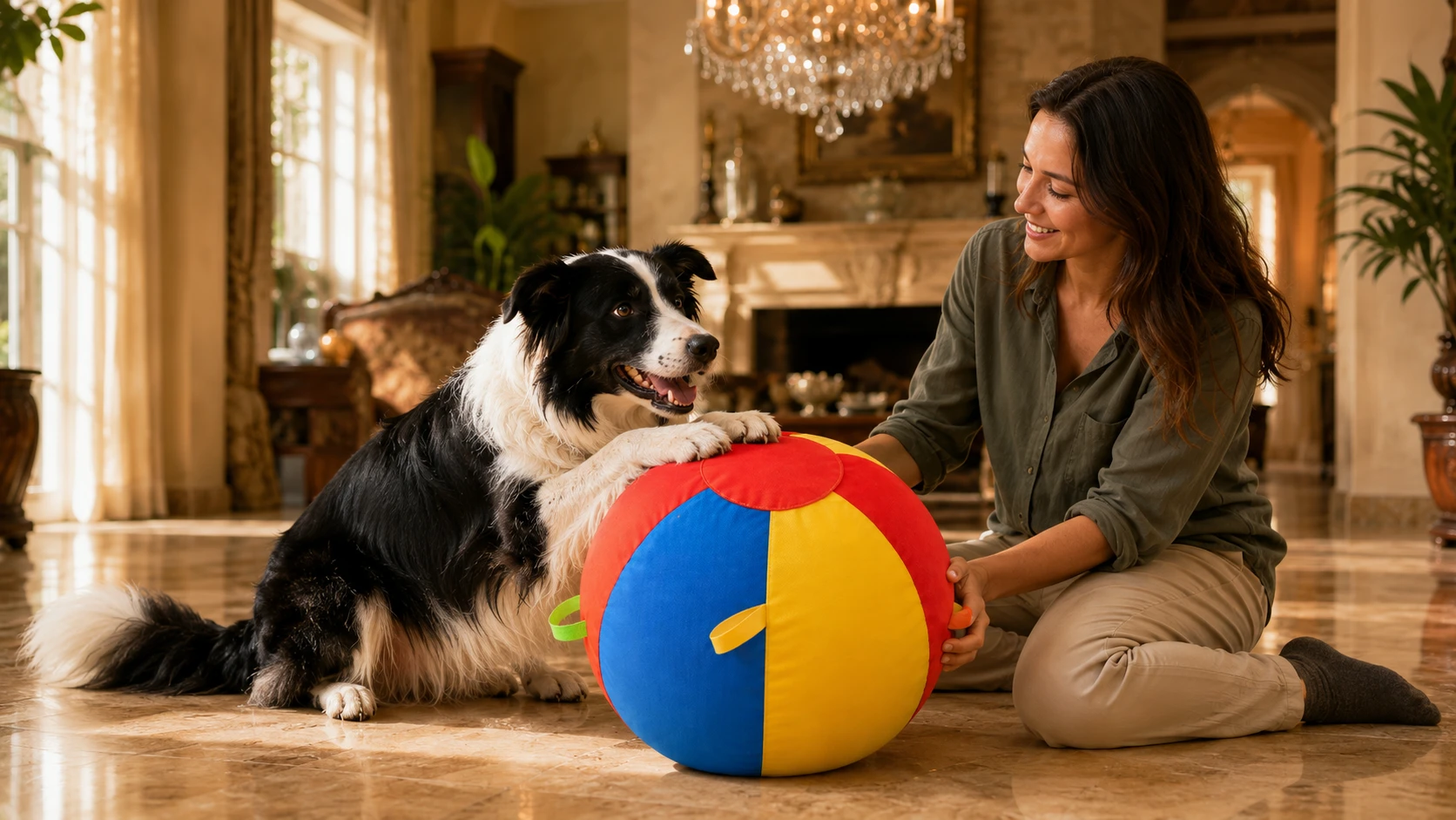 Interactive Smart Dog Ball with LED · Nighttime Fun · GuardHound DOG