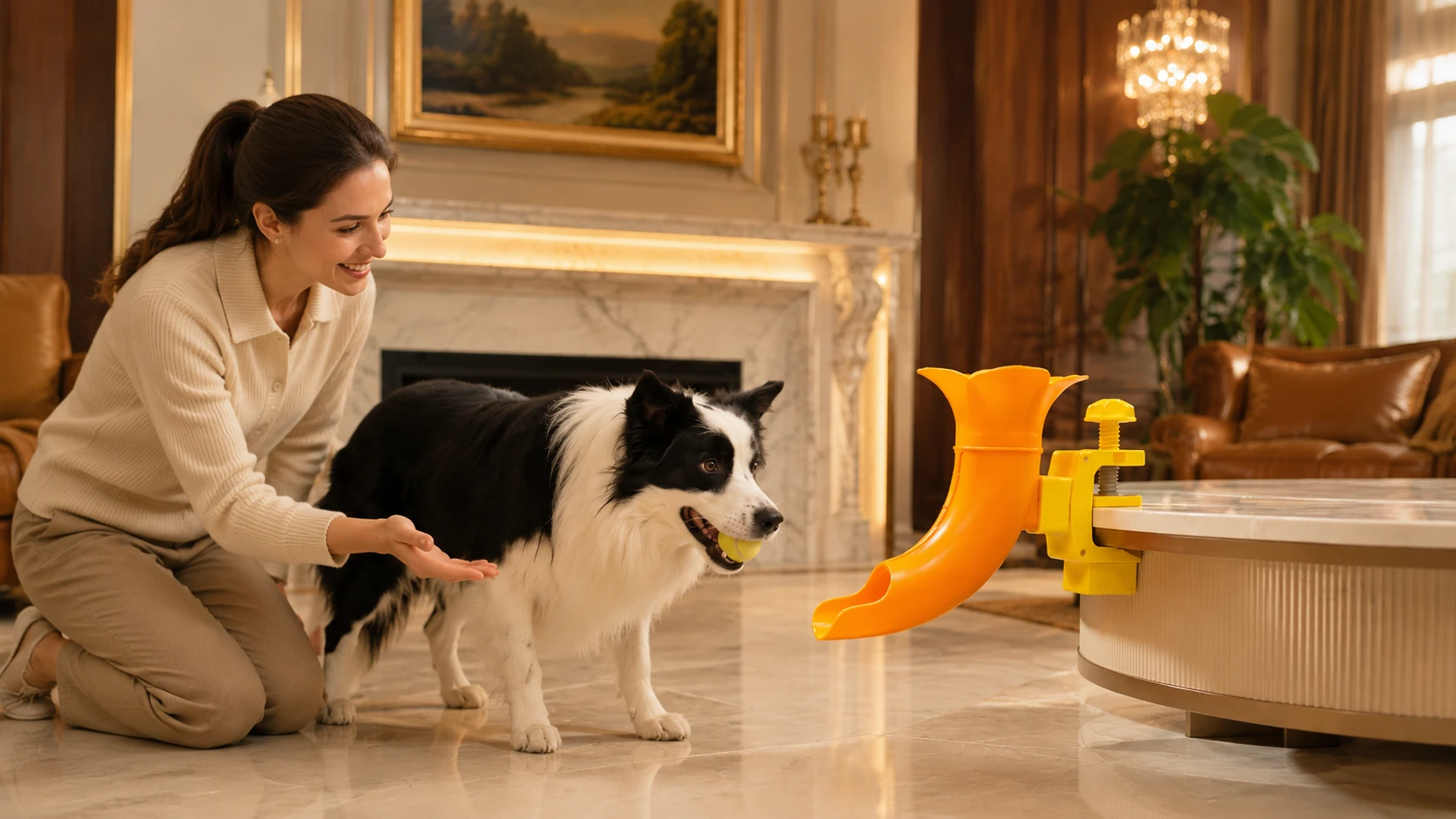 Interactive Dog Ball Launcher Toy · Morning Light Play · GuardHound DOG