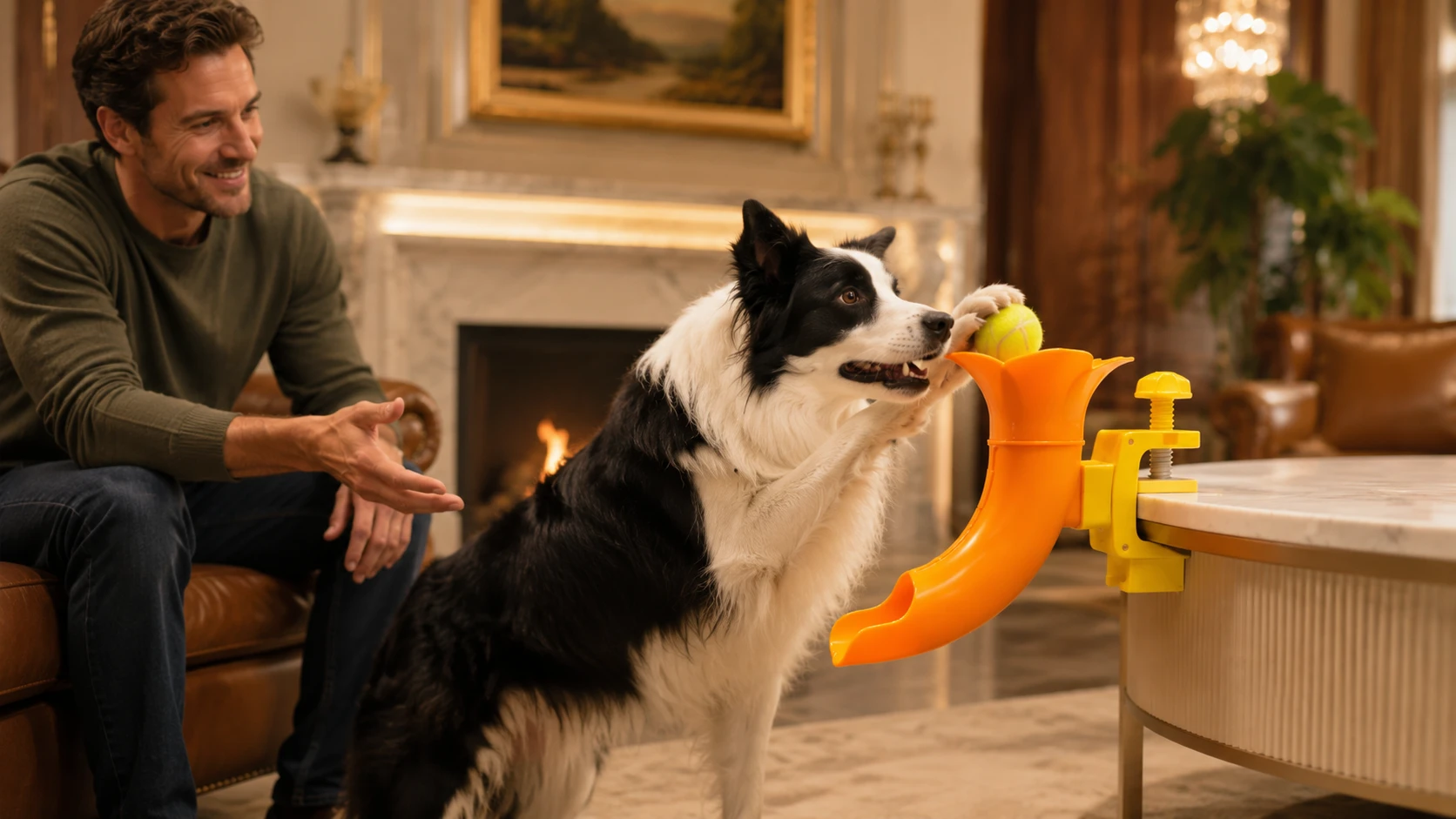 Interactive Dog Ball Launcher Toy · Afternoon Patio Fetch · GuardHound DOG