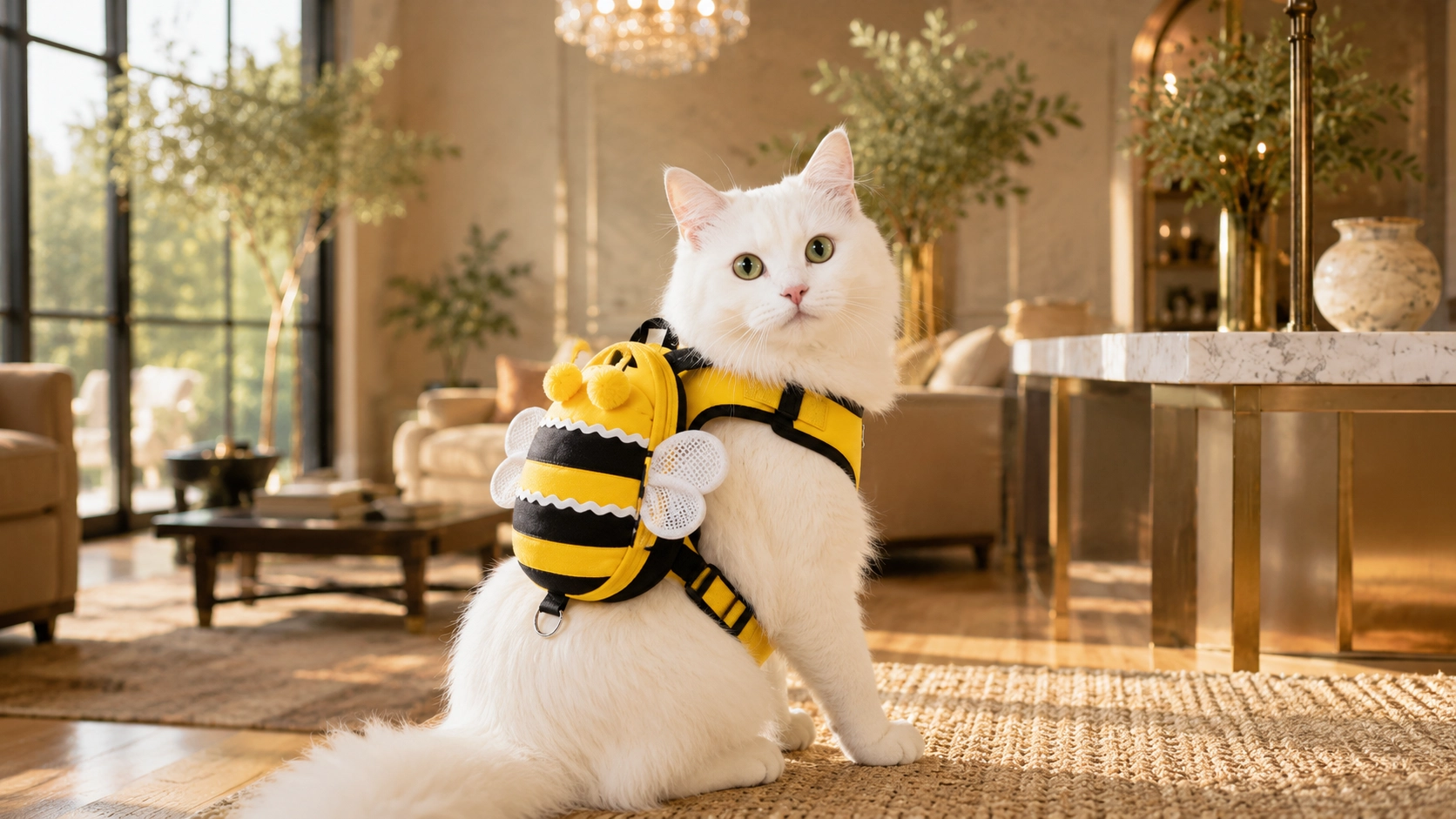 Little Bee Backpack Cat Harness with Leash · GuardLynx