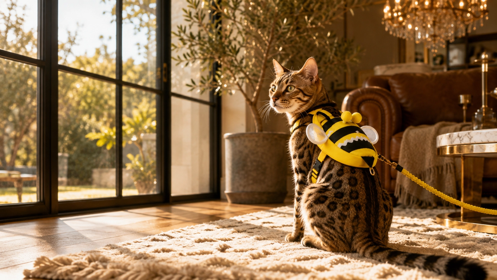 Little Bee Backpack Cat Harness with Leash · Smart Backpack-Style Design · GuardLynx