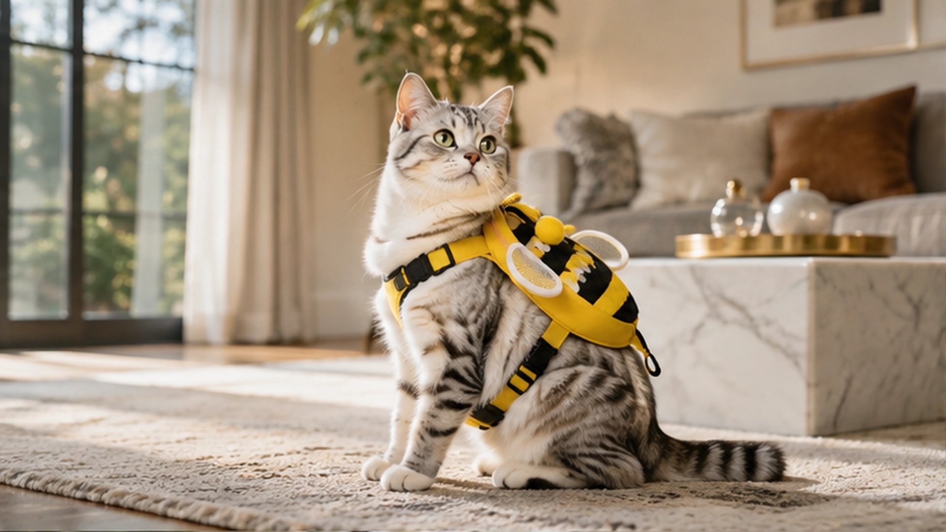Little Bee Backpack Cat Harness with Leash · Breathable Mesh Vest · GuardLynx