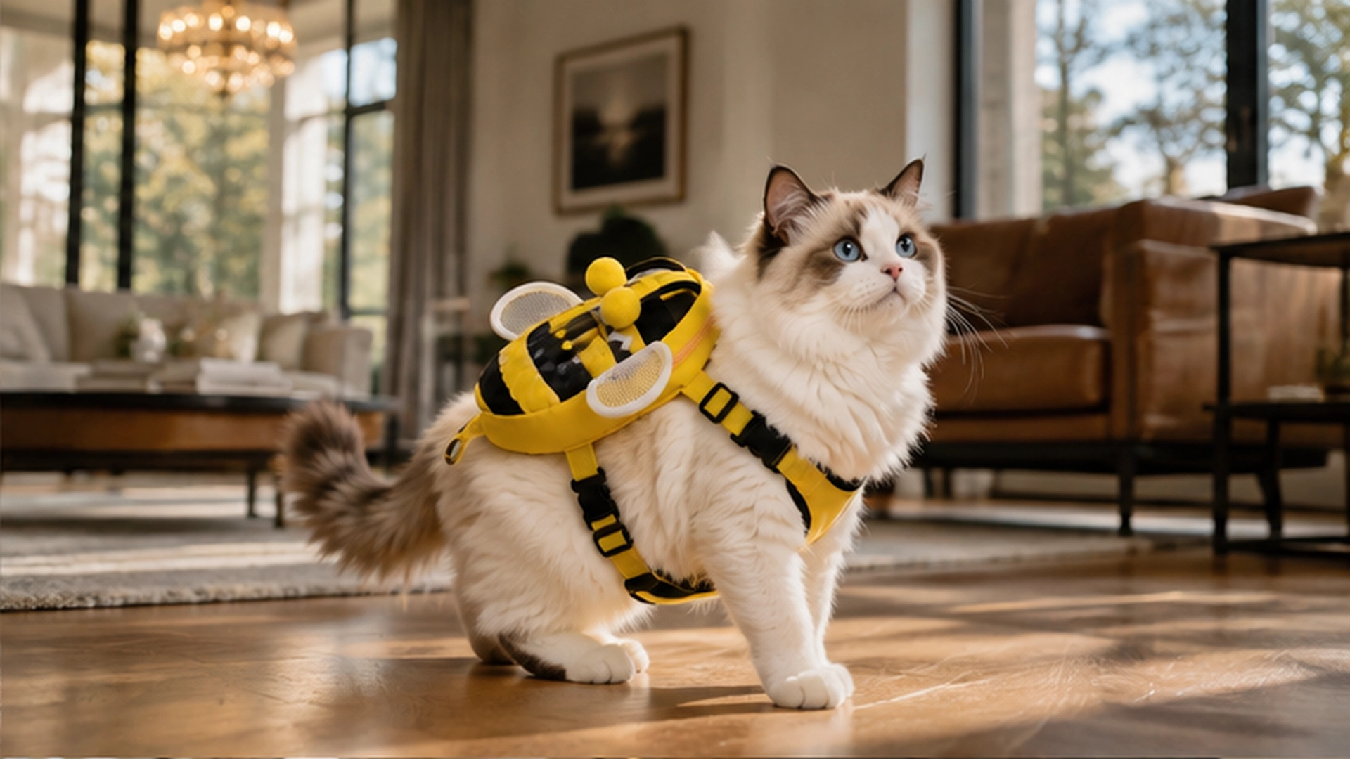 Little Bee Backpack Cat Harness with Leash · Reflective Strips for Safety · GuardLynx