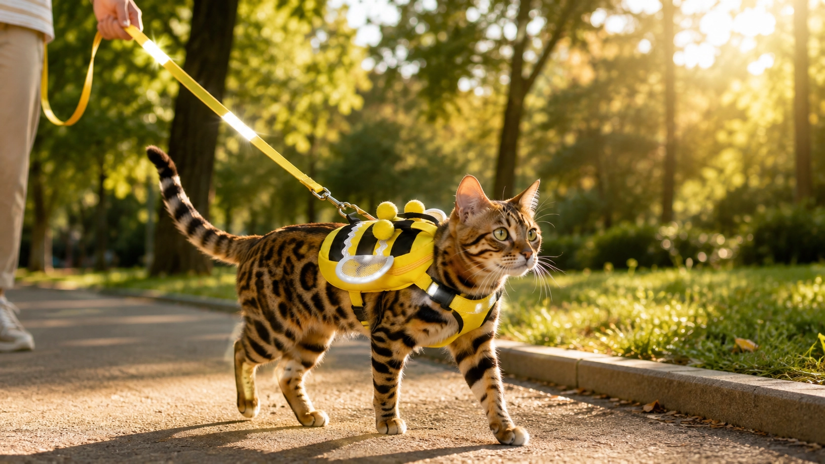 Little Bee Backpack Cat Harness with Leash · Morning Park Jog · GuardLynx