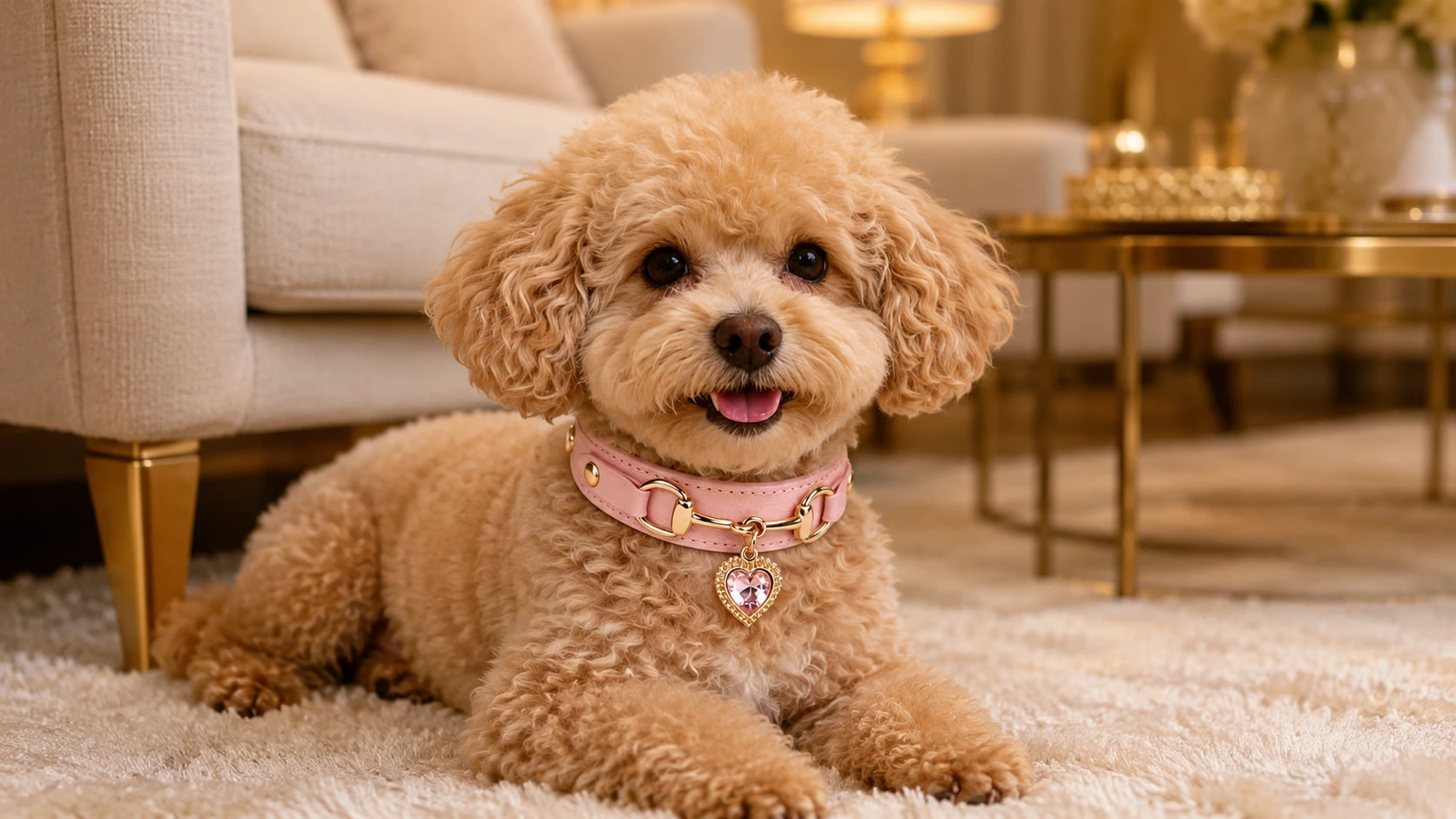Crystal Heart Leather Dog Collar · Crystal Heart Accent · GuardHound DOG